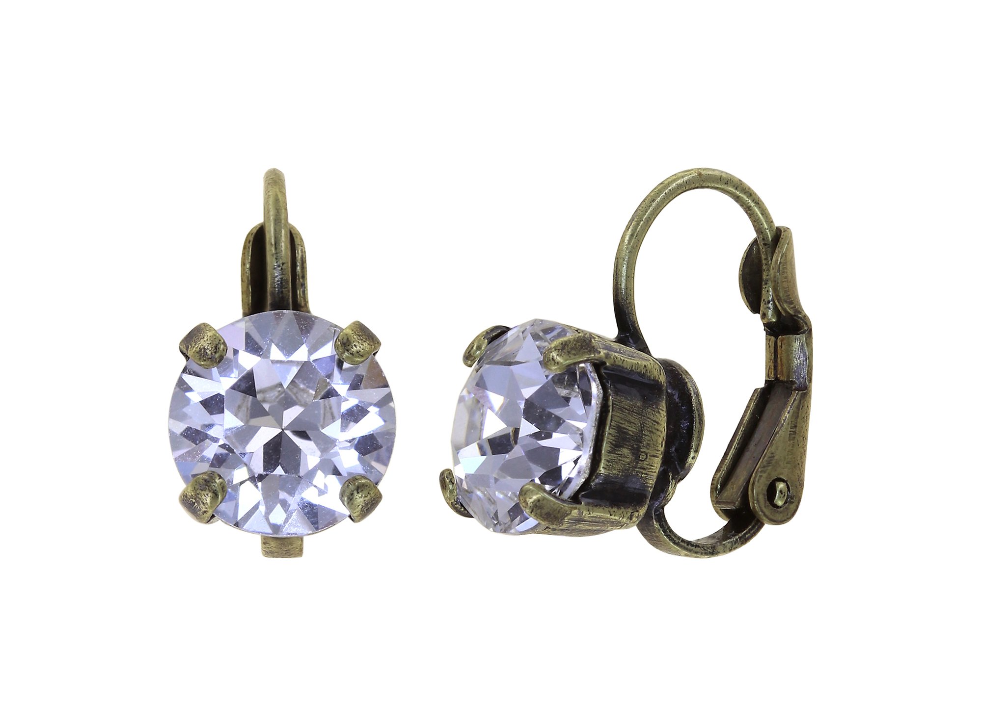image for Earring Eurowire Black Jack White crystal SS 39