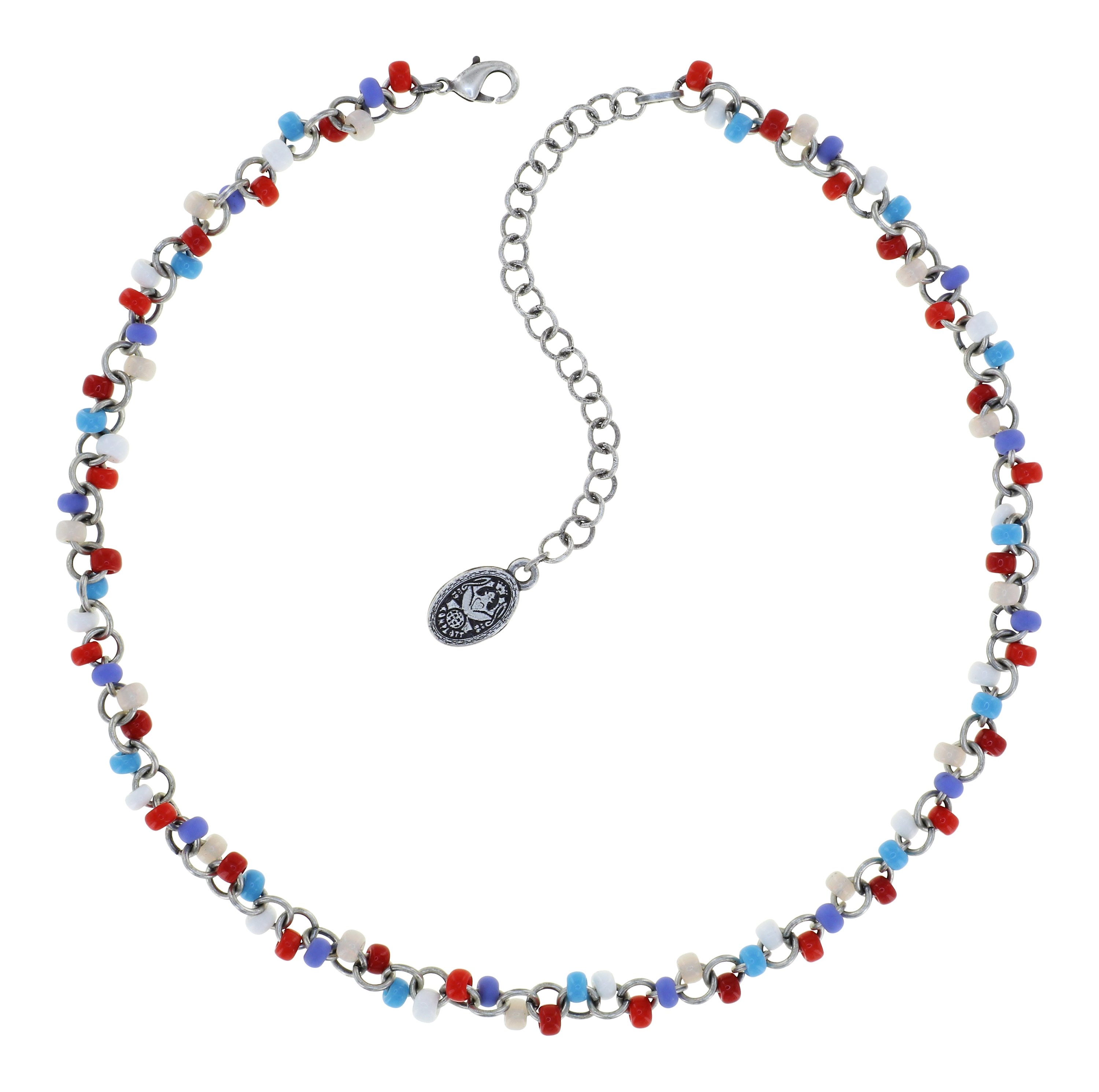 image for Necklace Massai Goes Fishing Navy Love  