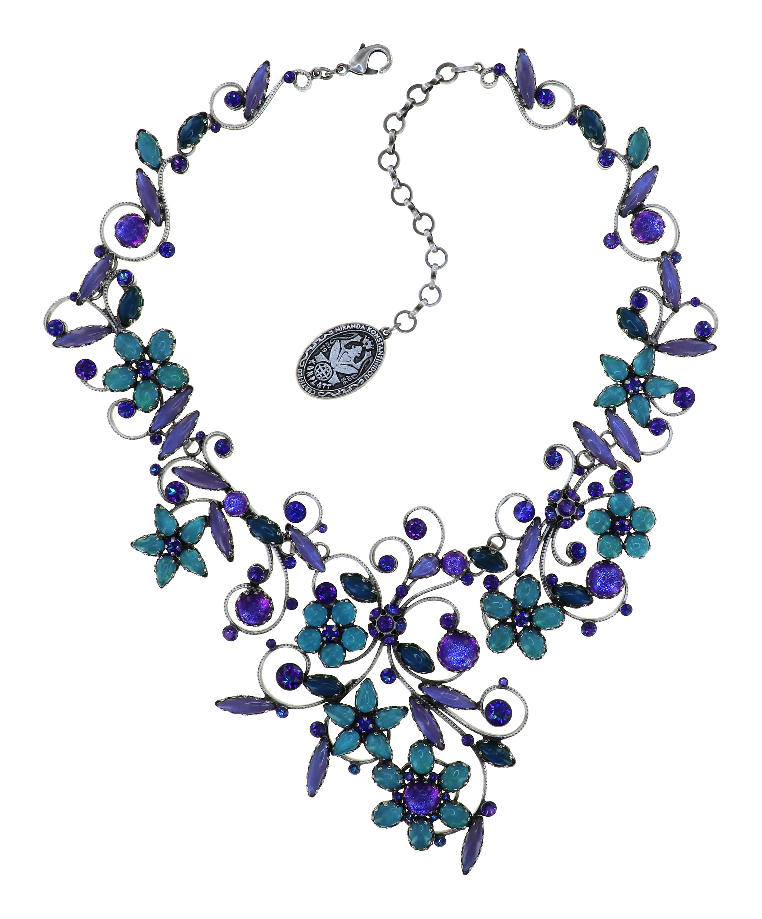 Bild für Halskette Collier Twisted Flower Blau / Lila  