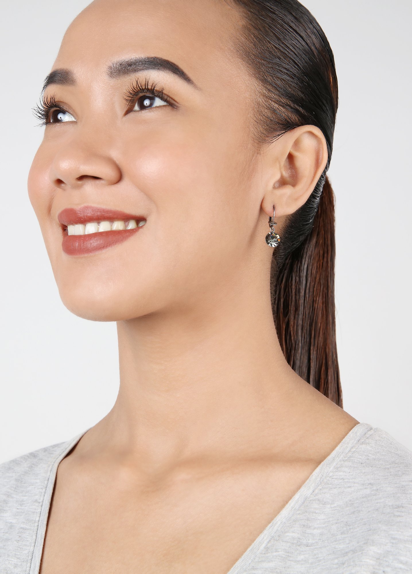 image for Earring Dangling Black Jack Grey black diamond SS 39