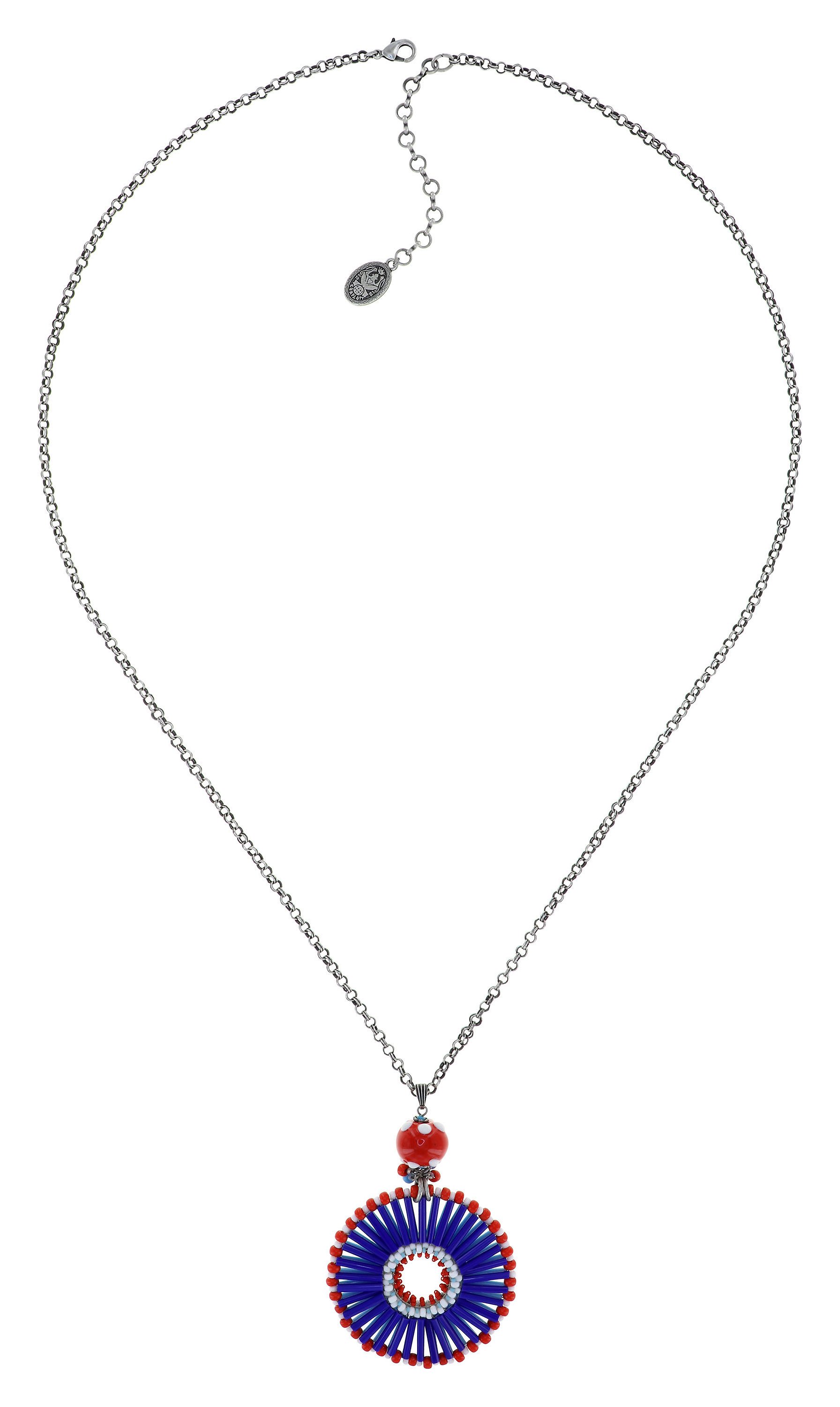 image for Necklace pendant (long) Massai Goes Fishing Navy Love  