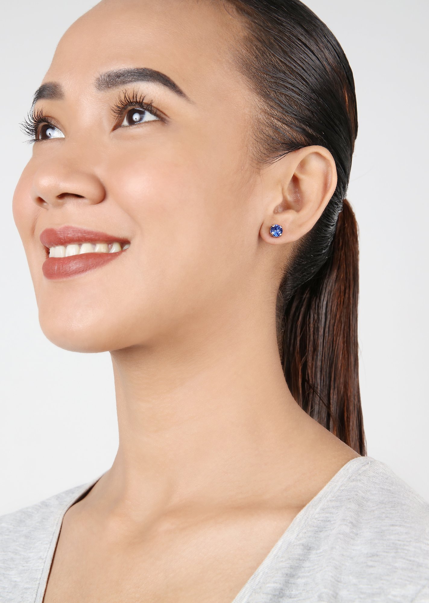 image pour Clou d'oreille Black Jack Bleu sapphire SS 29