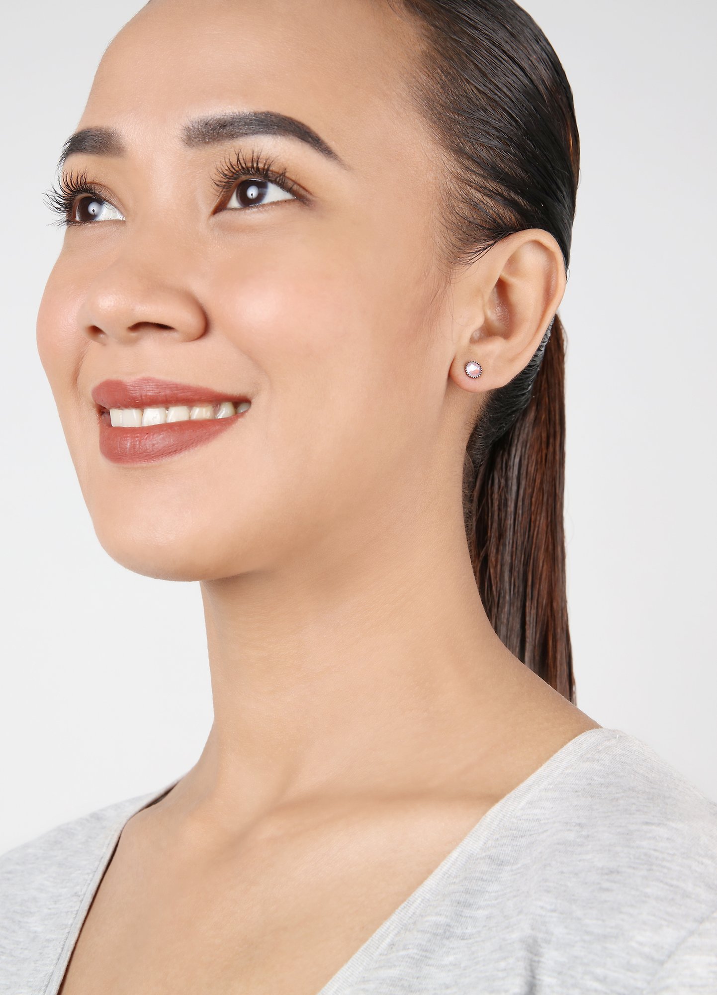 image pour Clou d'oreille plat Black Jack Lila crystal lavender de lite SS 20