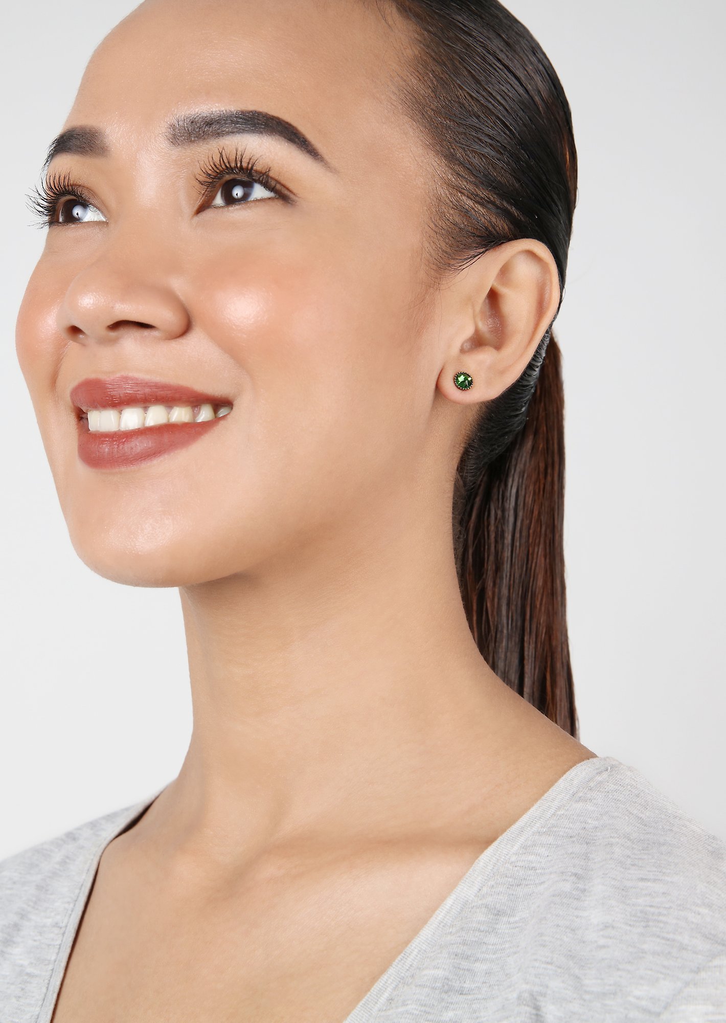 image for Earring Stud-Flat Black Jack Green Fern Green SS 20