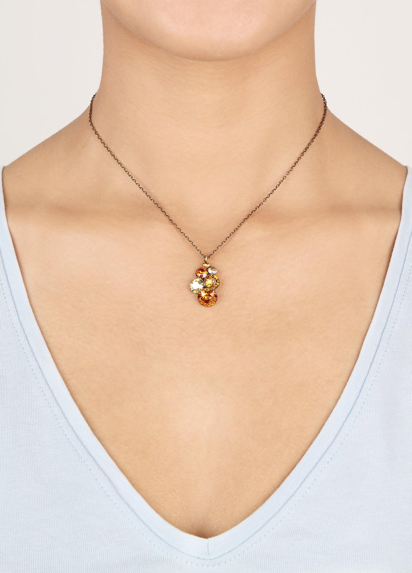 image pour Collier pendant Petit Glamour Ambre Yellow 