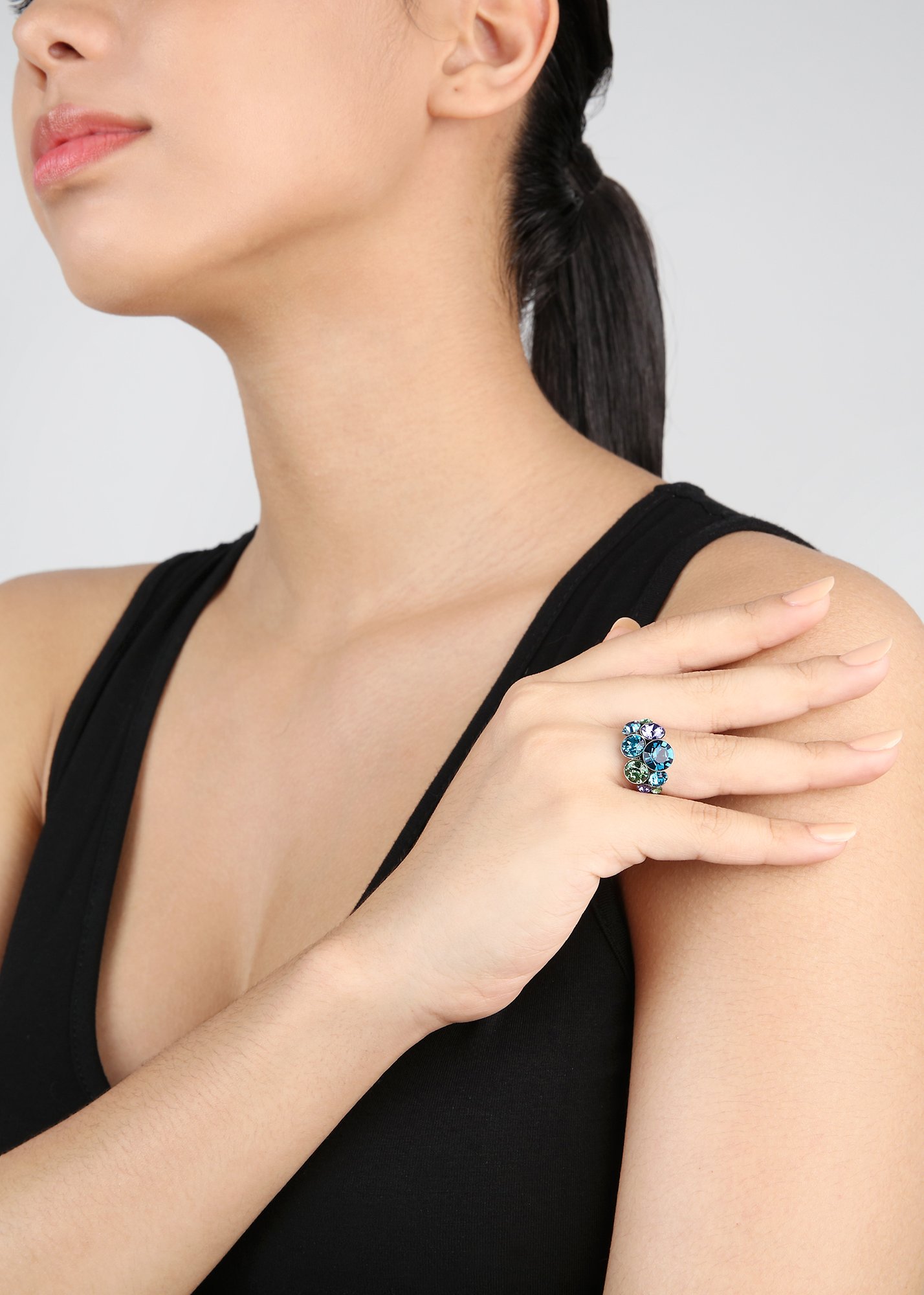 Bild für Ring Petit Glamour Toxische Flammen Blau / grün 