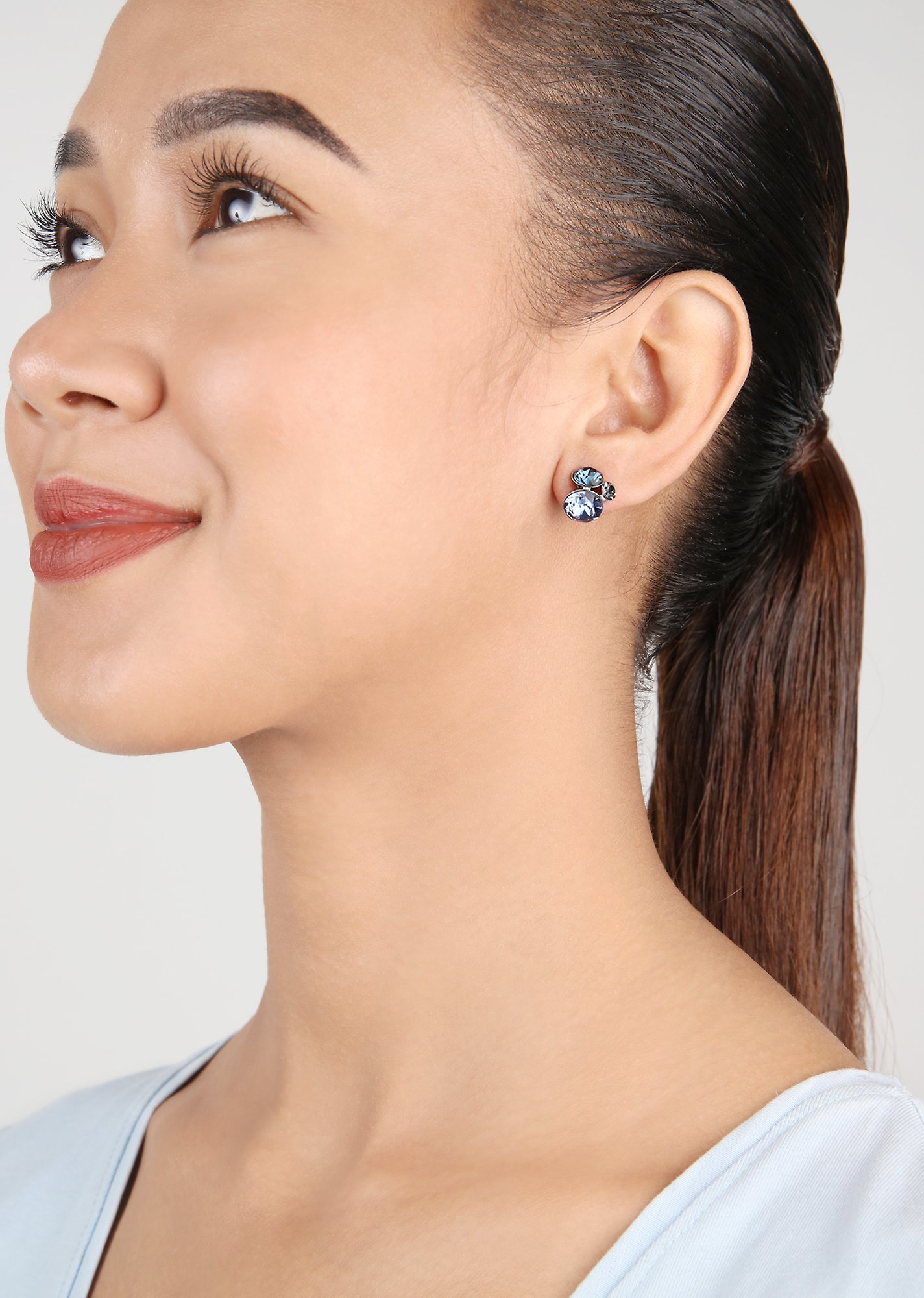 image for Earring Stud Disco Star Thunderstorm grey 