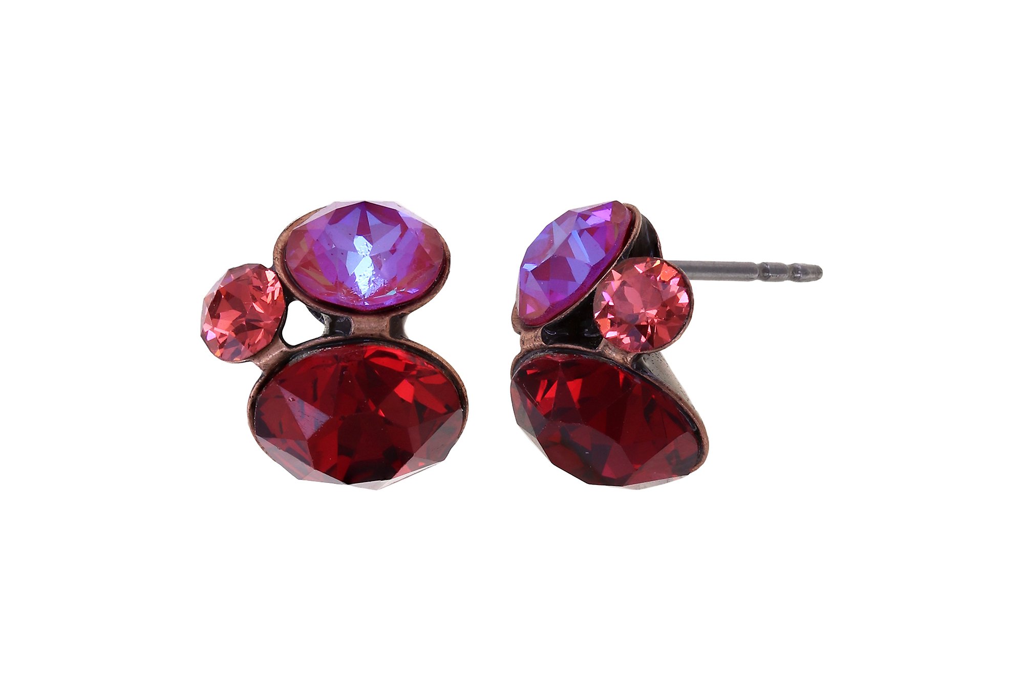 image for Earring Stud Disco Star Mystic Reds coralline 