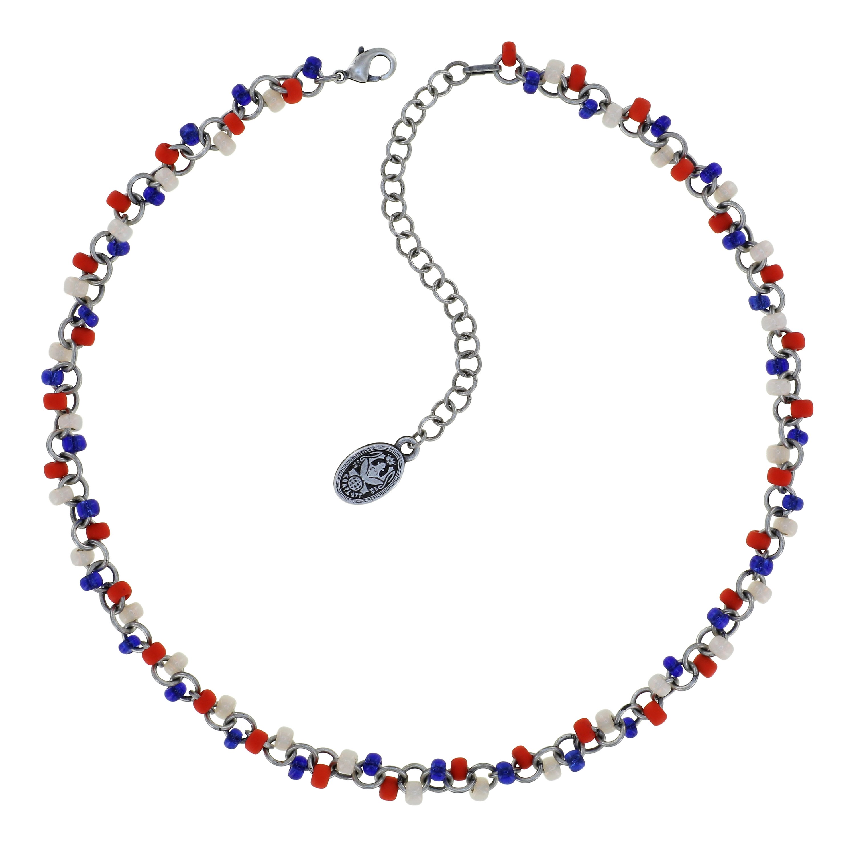 image for Necklace Massai Goes Fishing Navy Love  