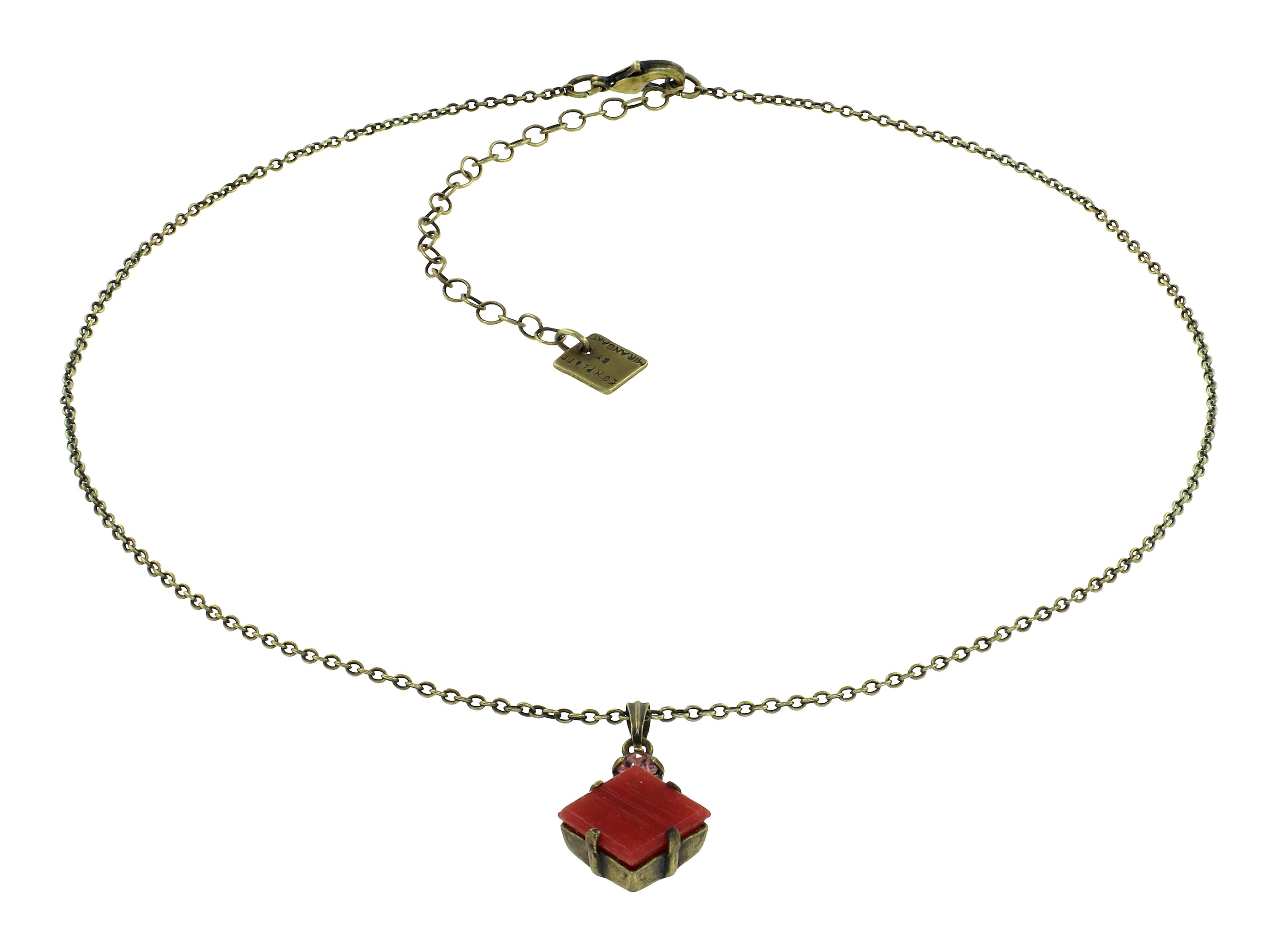image for Necklace Pendant Cleo beige/red  