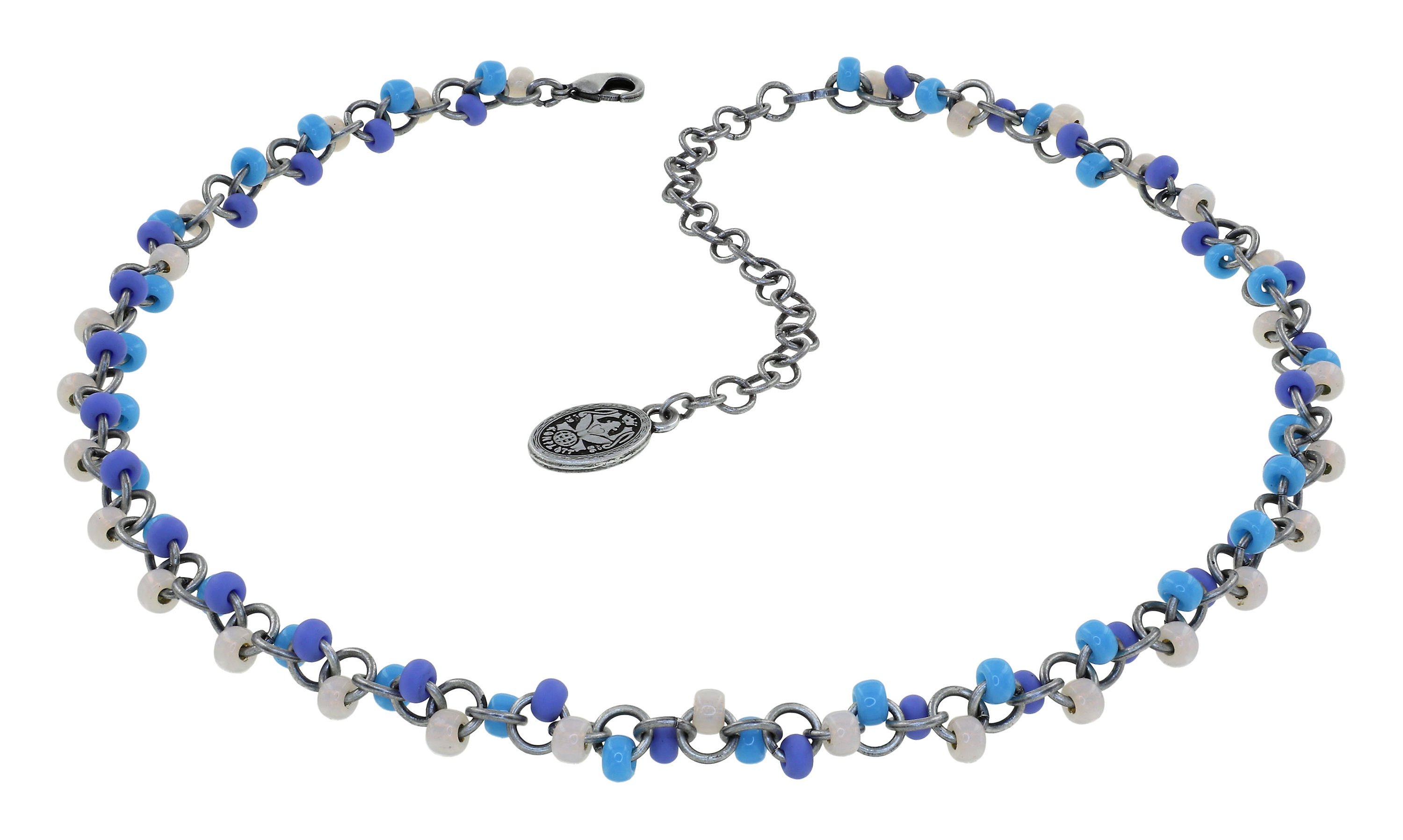 image for Necklace Massai Goes Fishing Navy Love  