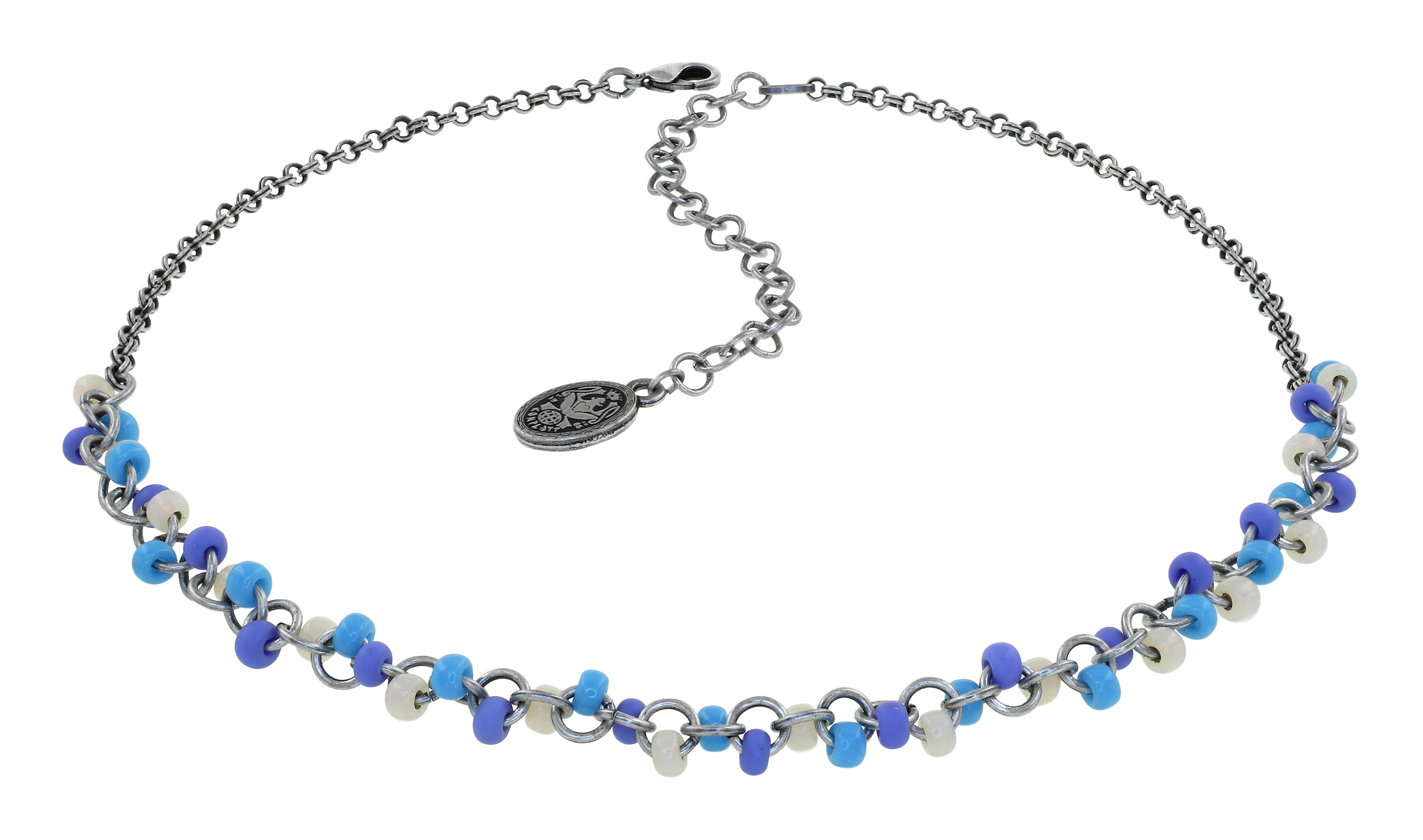 image for Necklace Massai Goes Fishing Navy Love  