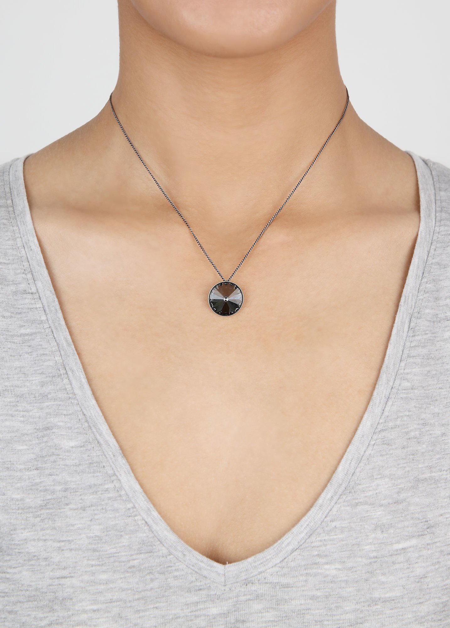 Kép Necklace pendant Rivoli Grey crystal night fall 14mm
