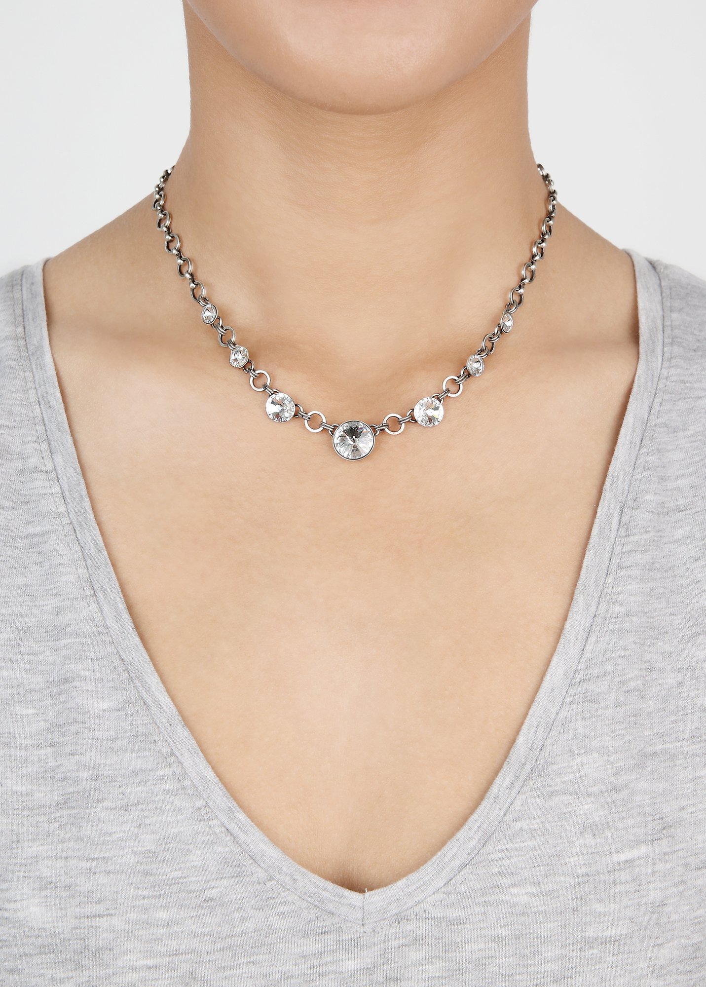 image pour Collier Rivoli Blanc crystal 