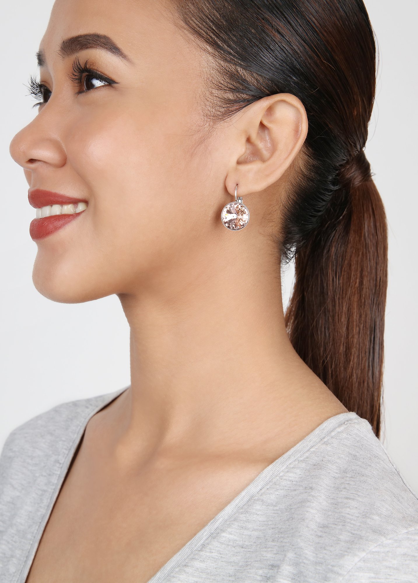 image pour Boucles d'oreilles Eurowire Rivoli Rose vintage rose 14mm