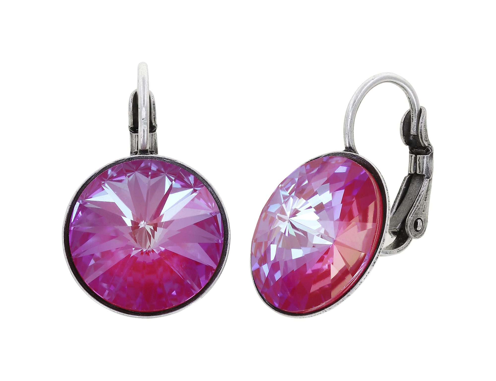 image pour Boucles d'oreilles Eurowire Rivoli Rouge crystal royal red delite 14mm