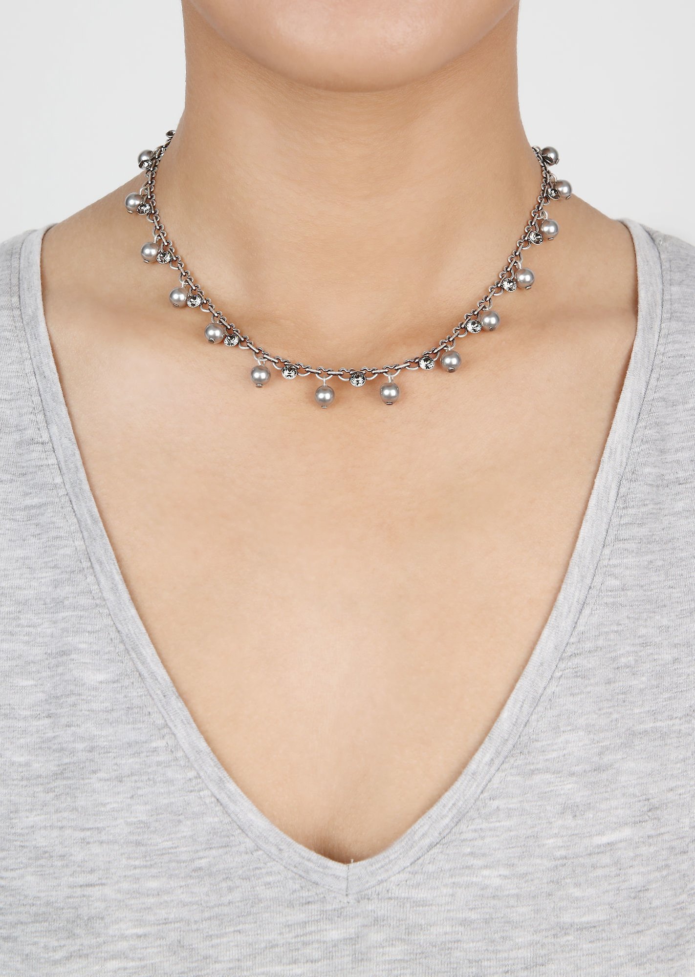 Bild für Halskette Pearl Shadow Grau Schwarzer Diamant 