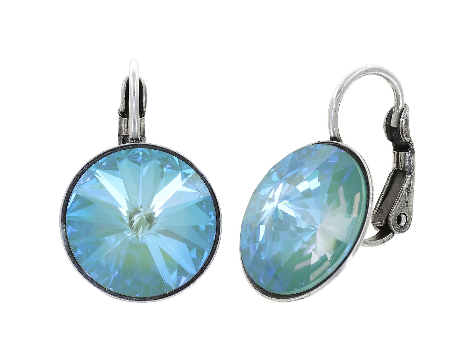 image pour Boucles d'oreilles Eurowire Rivoli Bleu Clair crystal silky sage delite 14mm