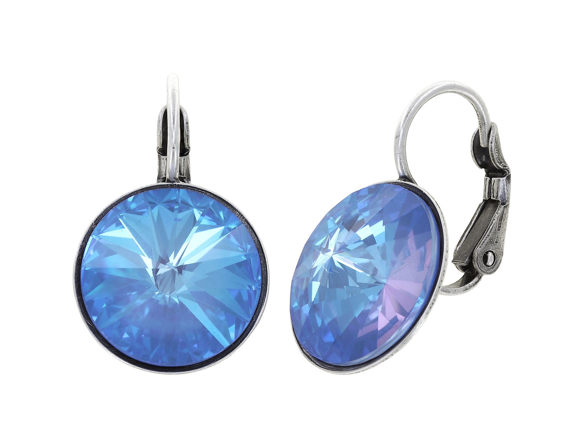 image pour Boucles d'oreilles Eurowire Rivoli Bleu crystal ocean de lite 14mm