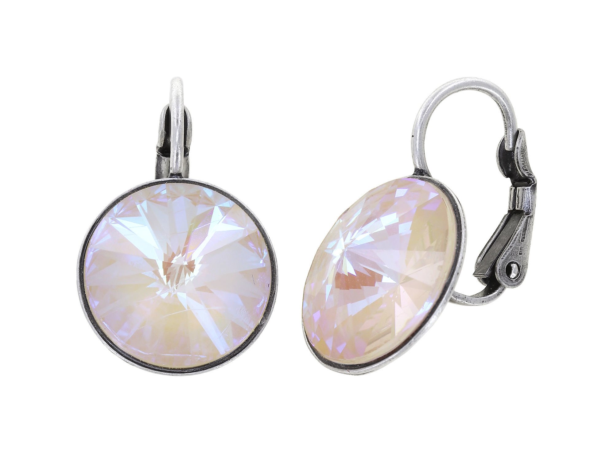 Bild für Ohrringe mit Brisur Rivoli Beige / Lila crystal ivory cream delite 14mm