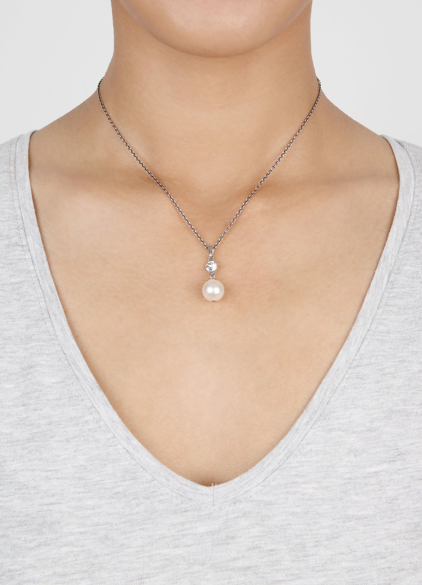 image pour Collier pendant Pearl Shadow Blanc crystal 