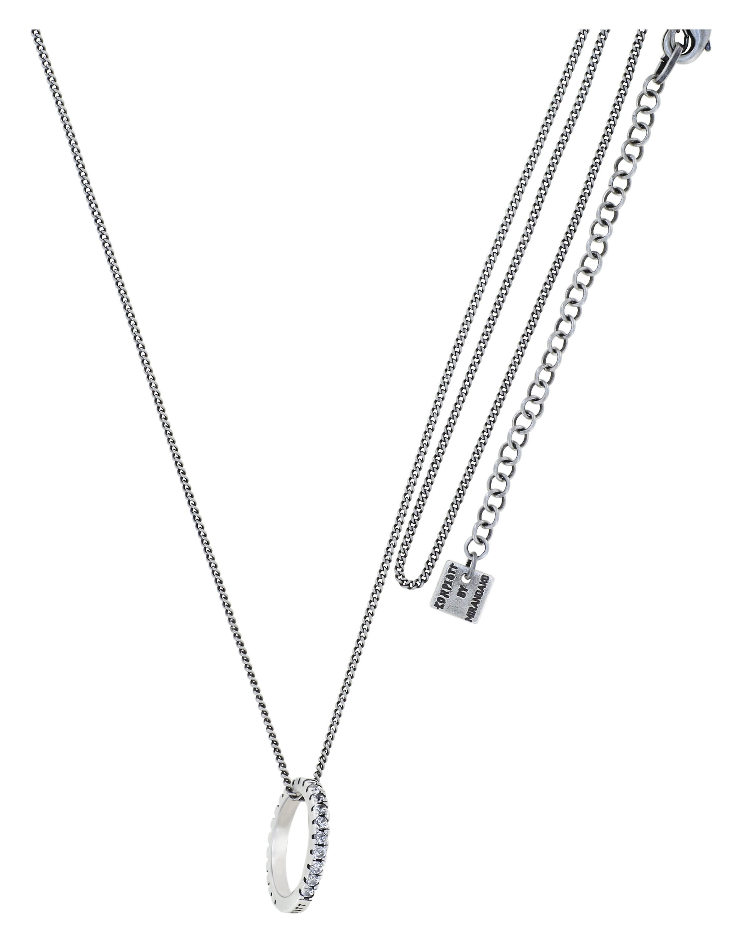 image for Necklace Pendant (Long) Daily Glam White white 50 mm