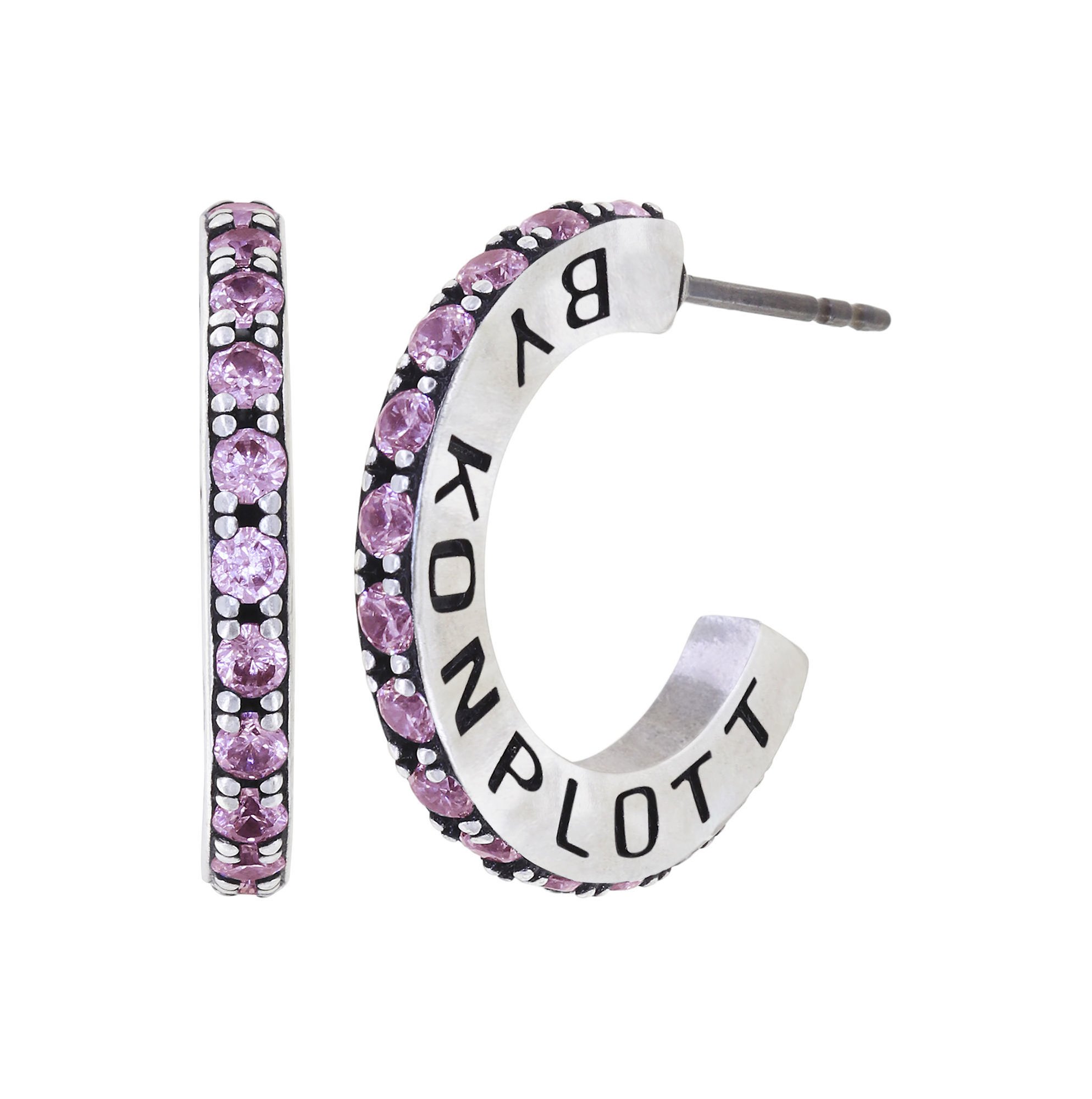 image for Creole Earrings Daily Glam Pink Pink 19mm