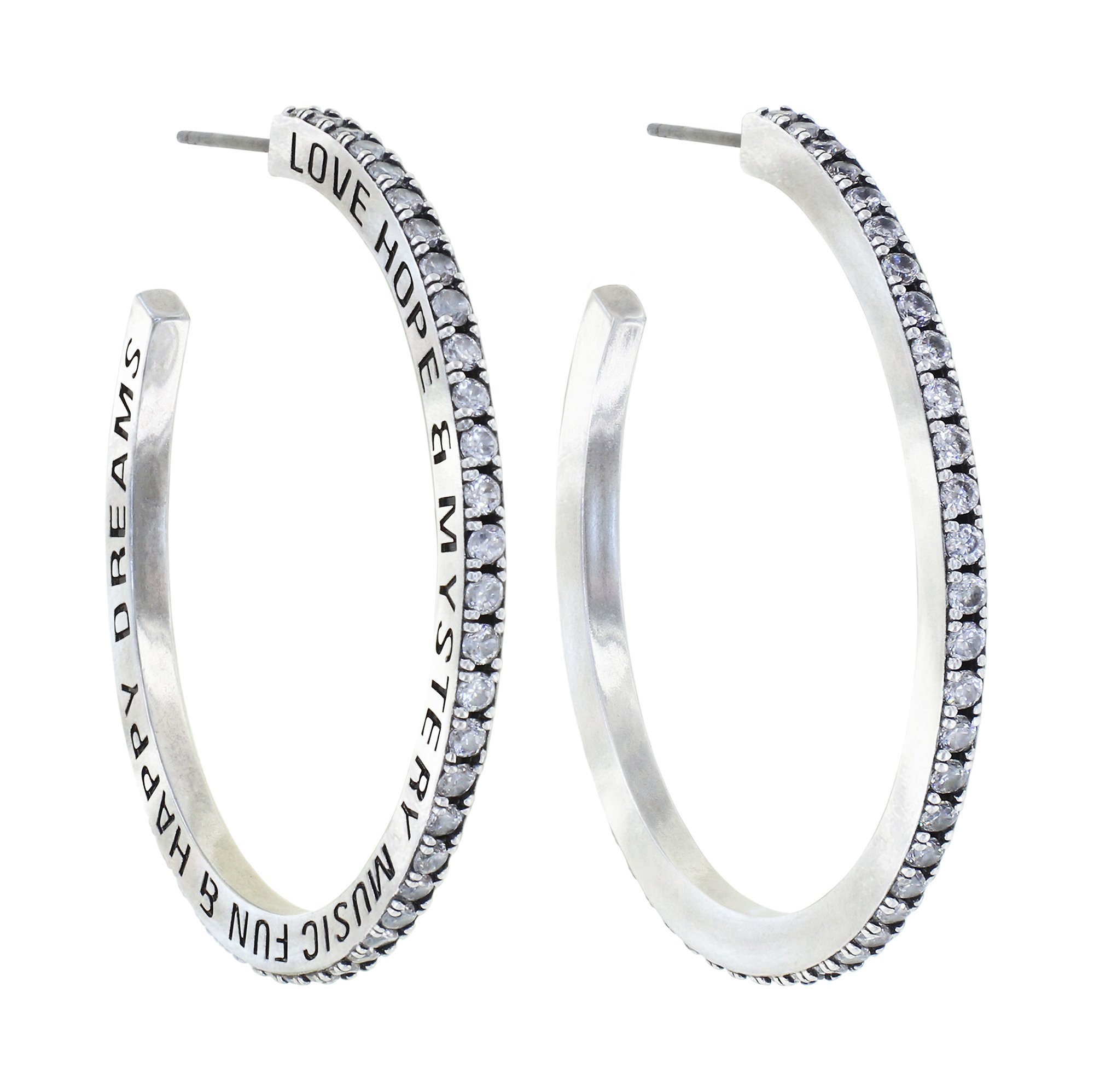 image pour Boucles d'oreilles créoles Daily Glam Blanc white 45mm
