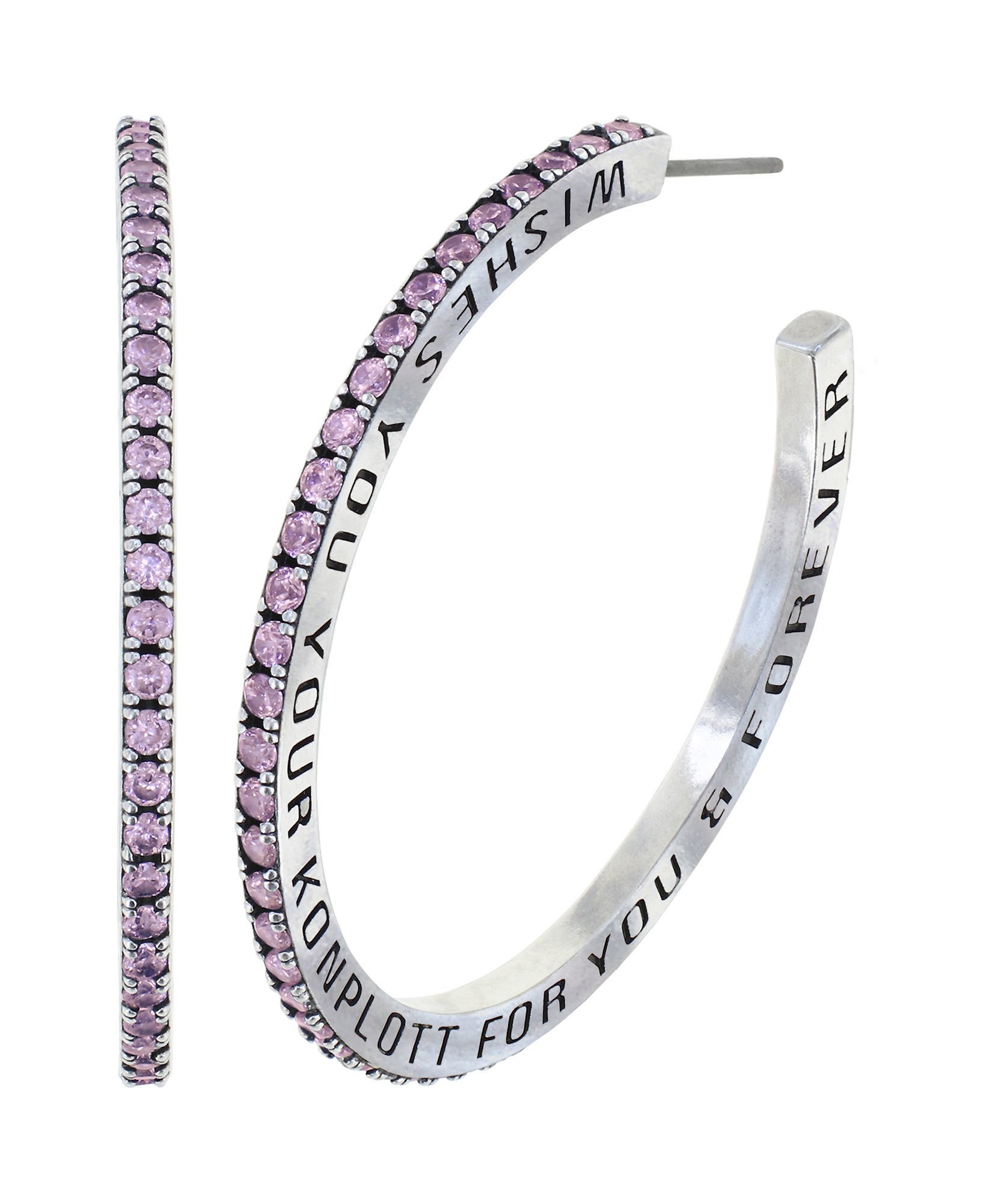 image for Creole Earrings Daily Glam Pink Pink 45mm