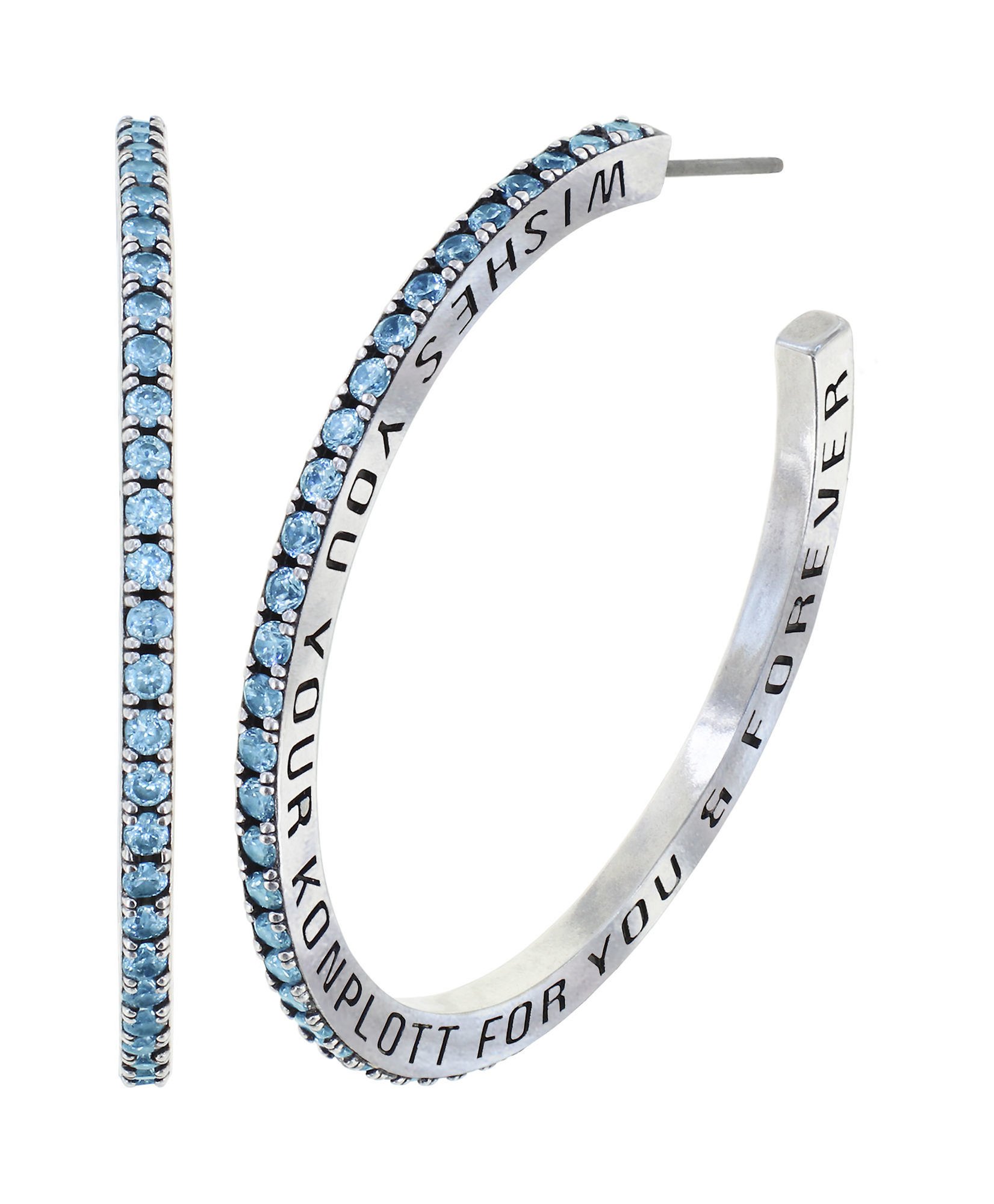 image pour Boucles d'oreilles créoles Daily Glam Aigue-Marine aquamarine 45mm