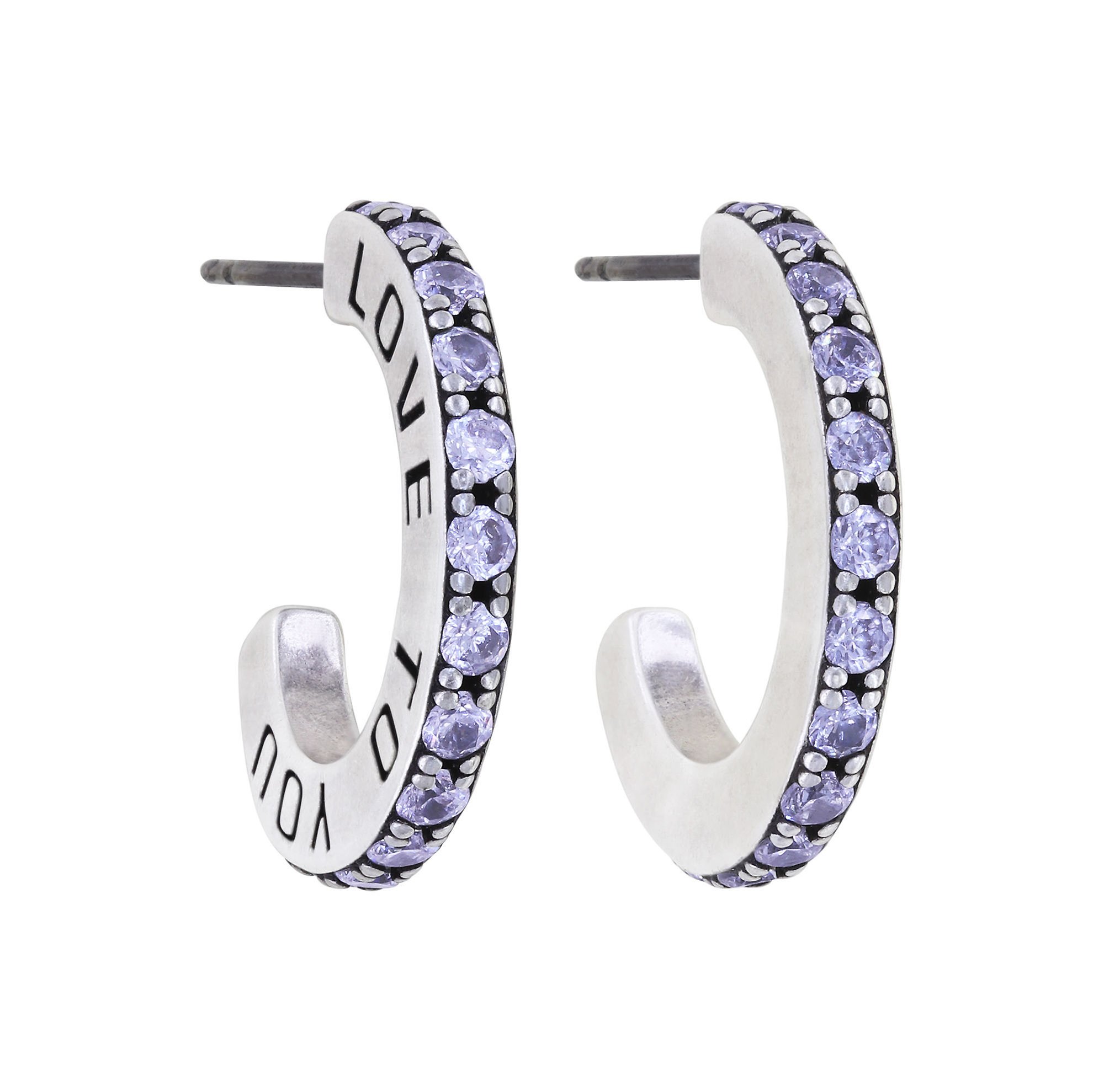 image pour Boucles d'oreilles créoles Daily Glam Lavande lavender 19mm