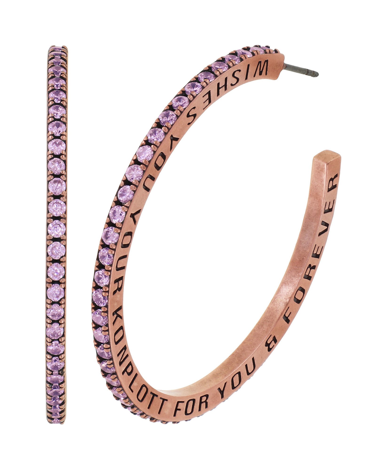 image for Creole Earrings Daily Glam Pink Pink 45mm