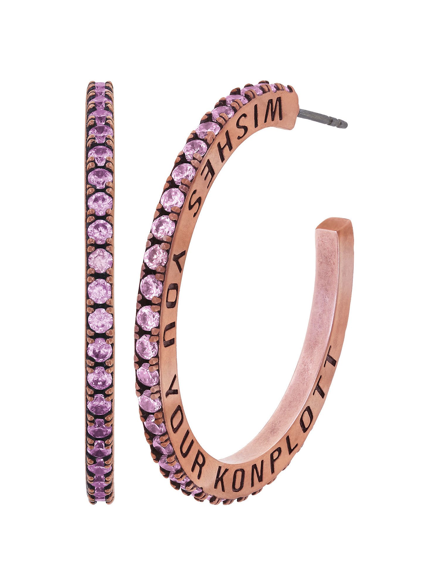 image for Creole Earrings Daily Glam Pink Pink 35 mm