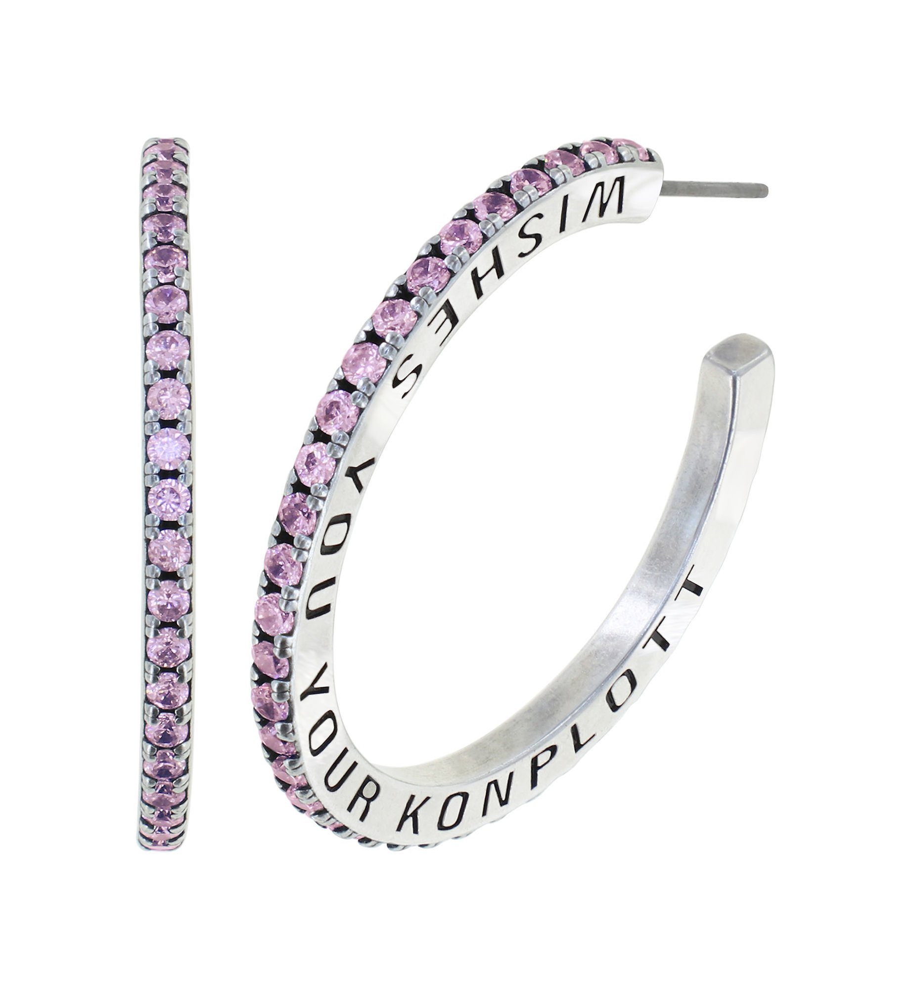 image pour Boucles d'oreilles créoles Daily Glam Rose Pink 35 mm