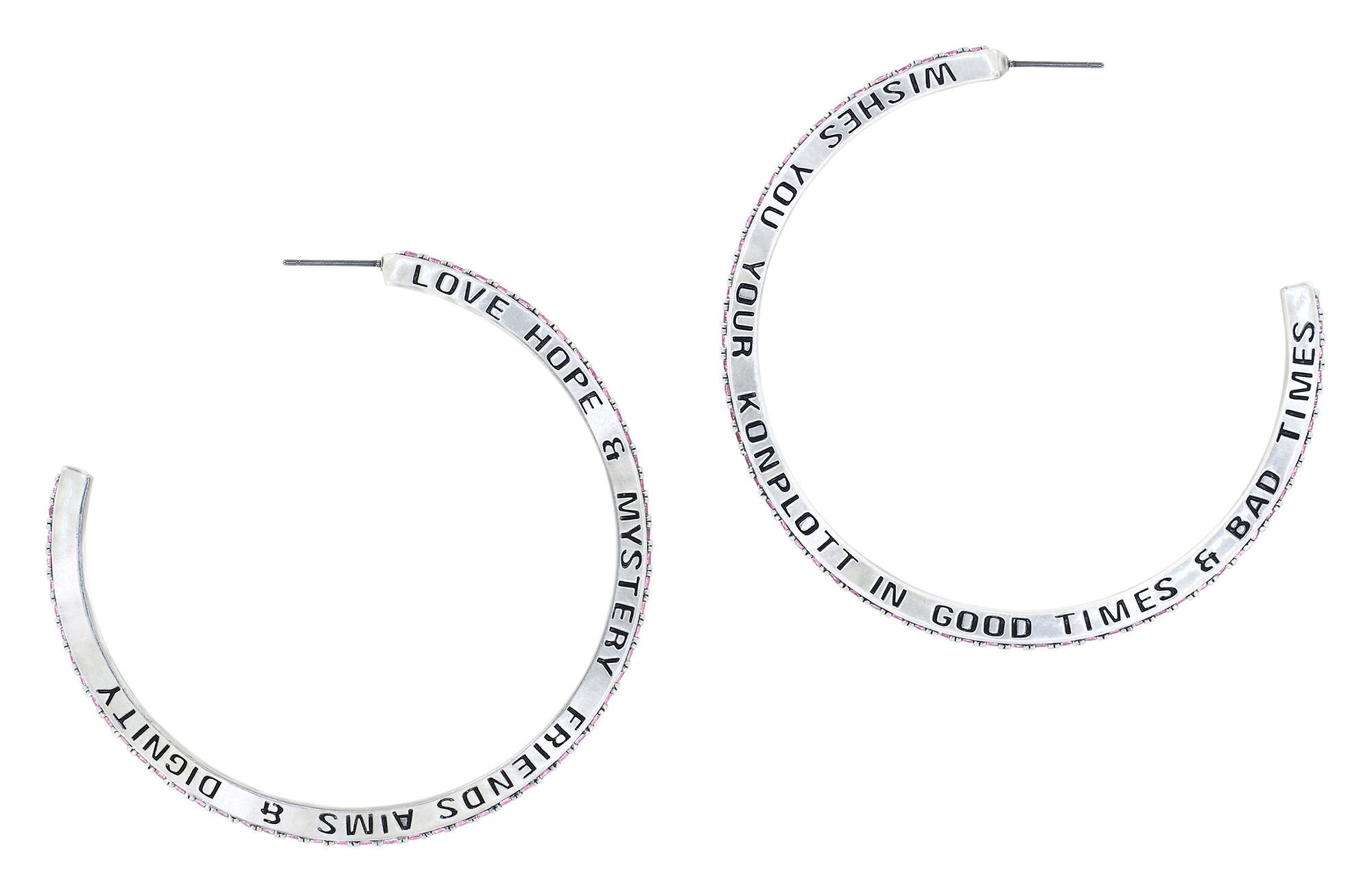 image for Creole Earrings Daily Glam Pink Pink 58.8mm