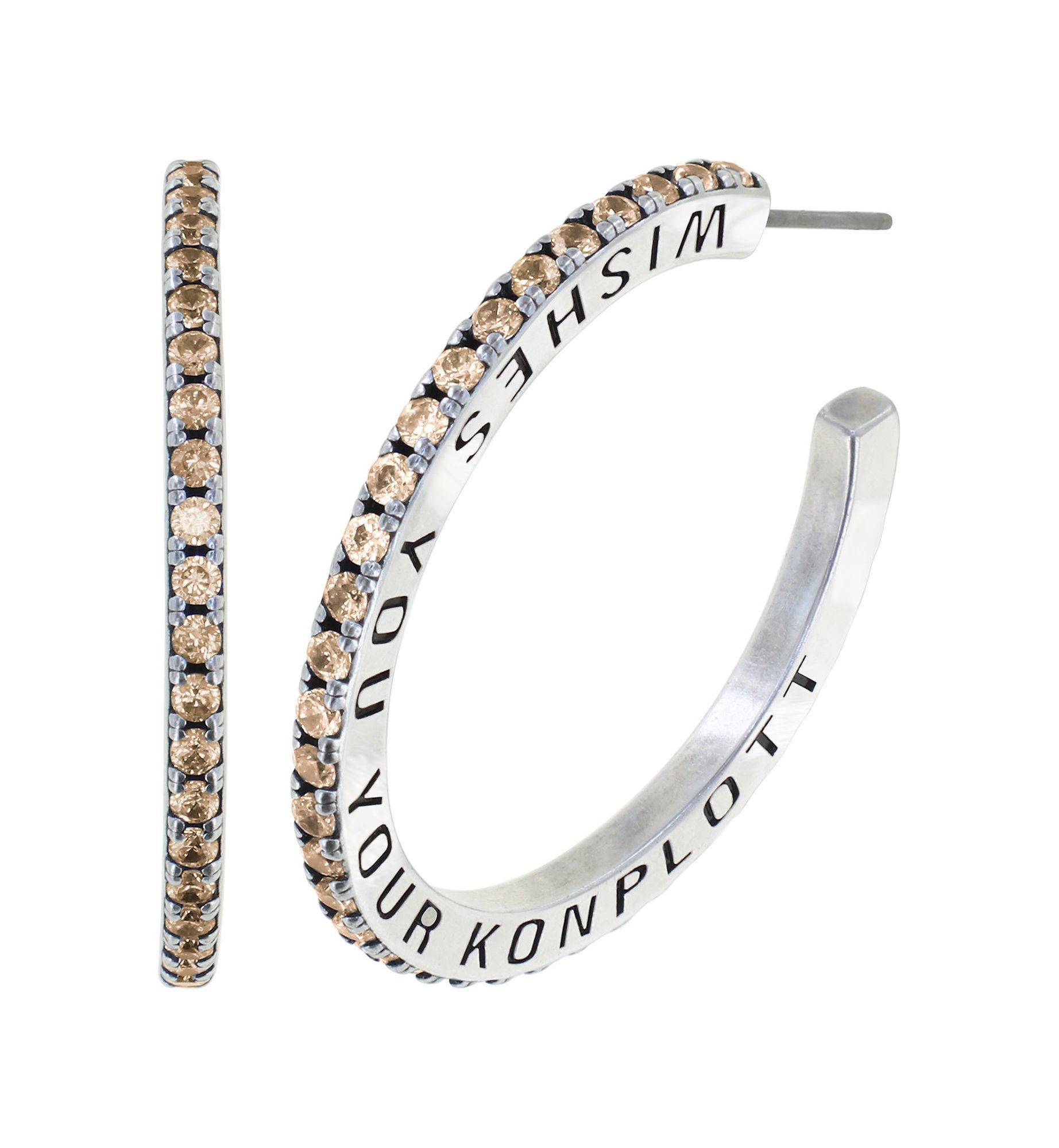 image pour Boucles d'oreilles créoles Daily Glam Champagne champagne 35 mm