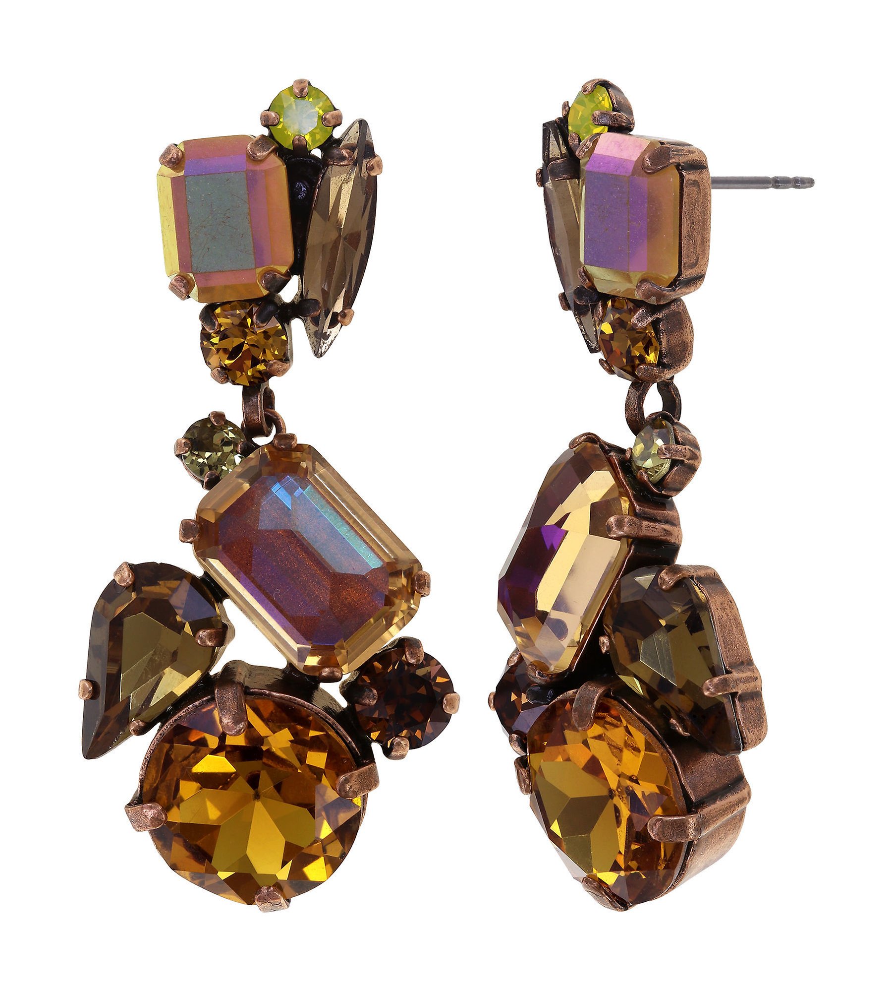 image for Earring Stud Dangling Gems Riot Saffron Curry Turmeric Yellow 