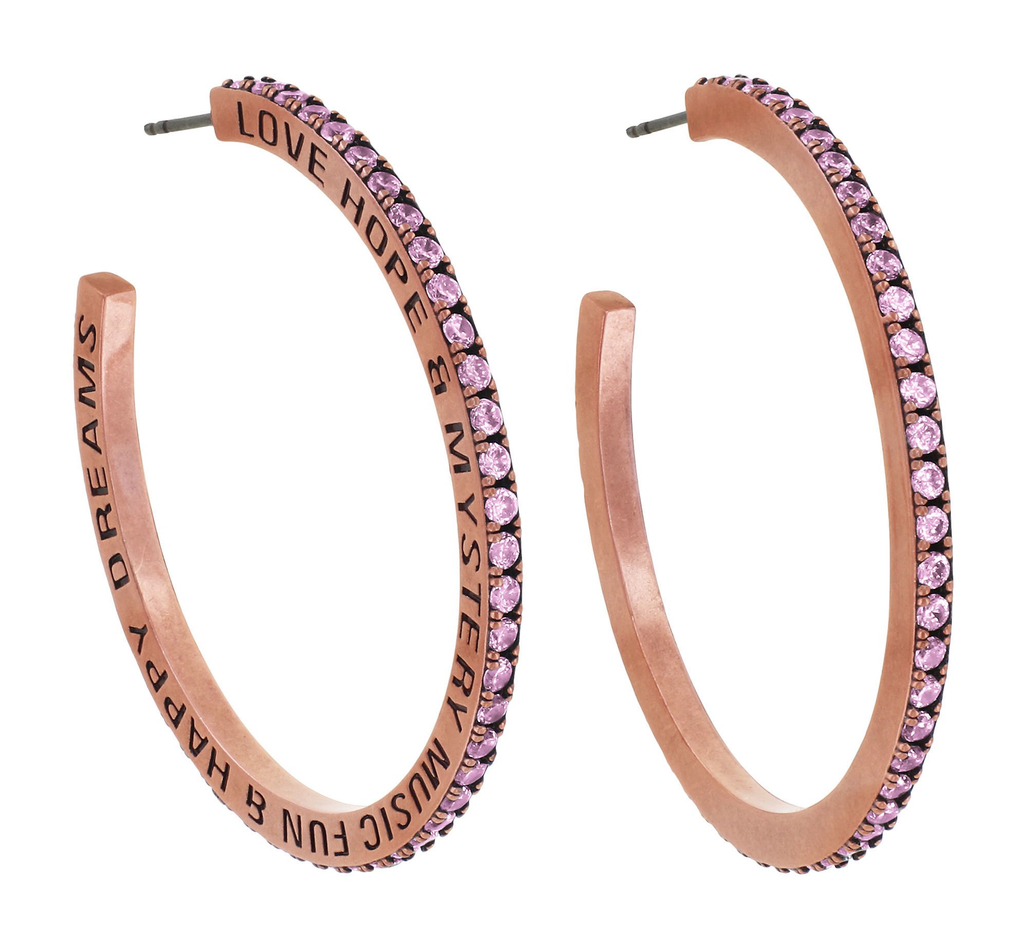 image for Creole Earrings Daily Glam Pink Pink 45mm