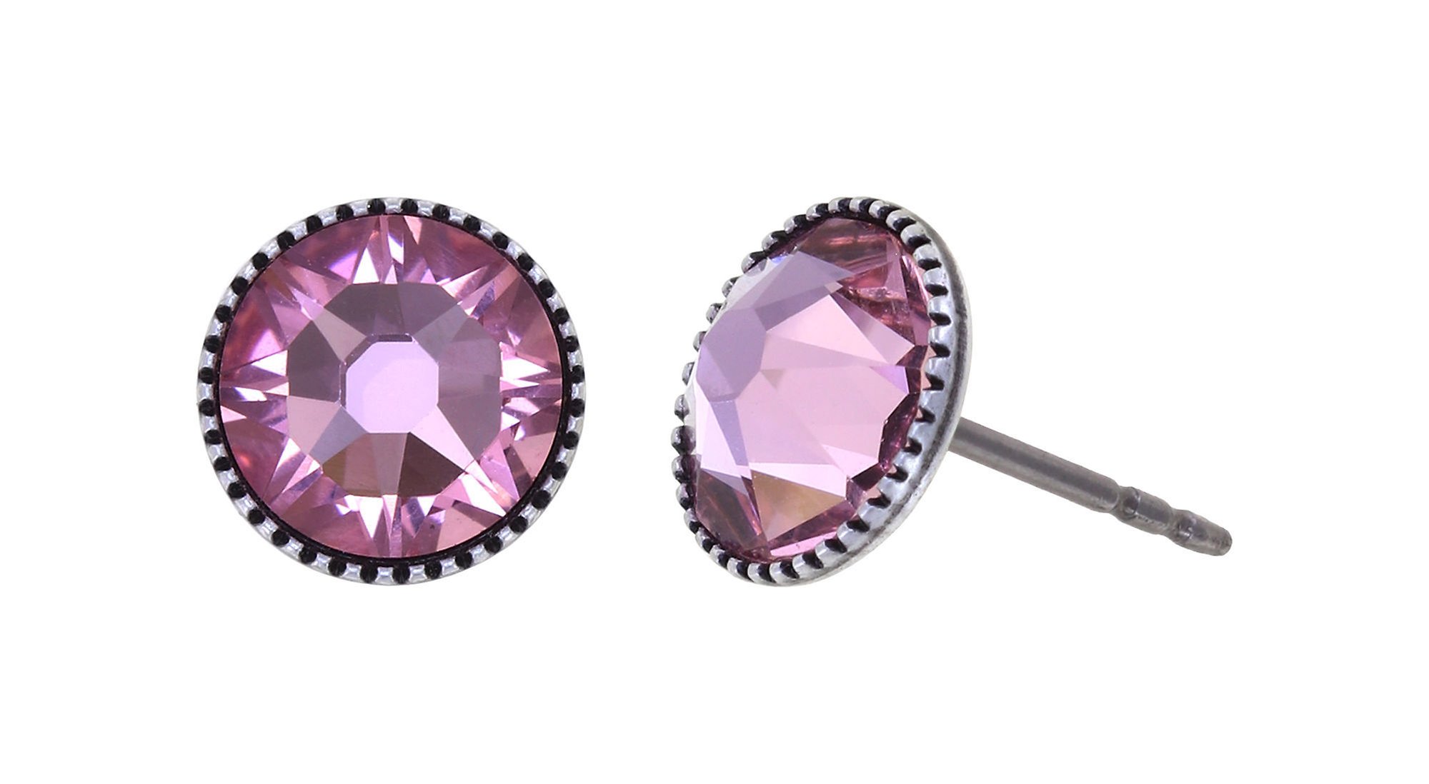 Bild für Ohrstecker flach Black Jack Pink Hell-Rosa SS 34