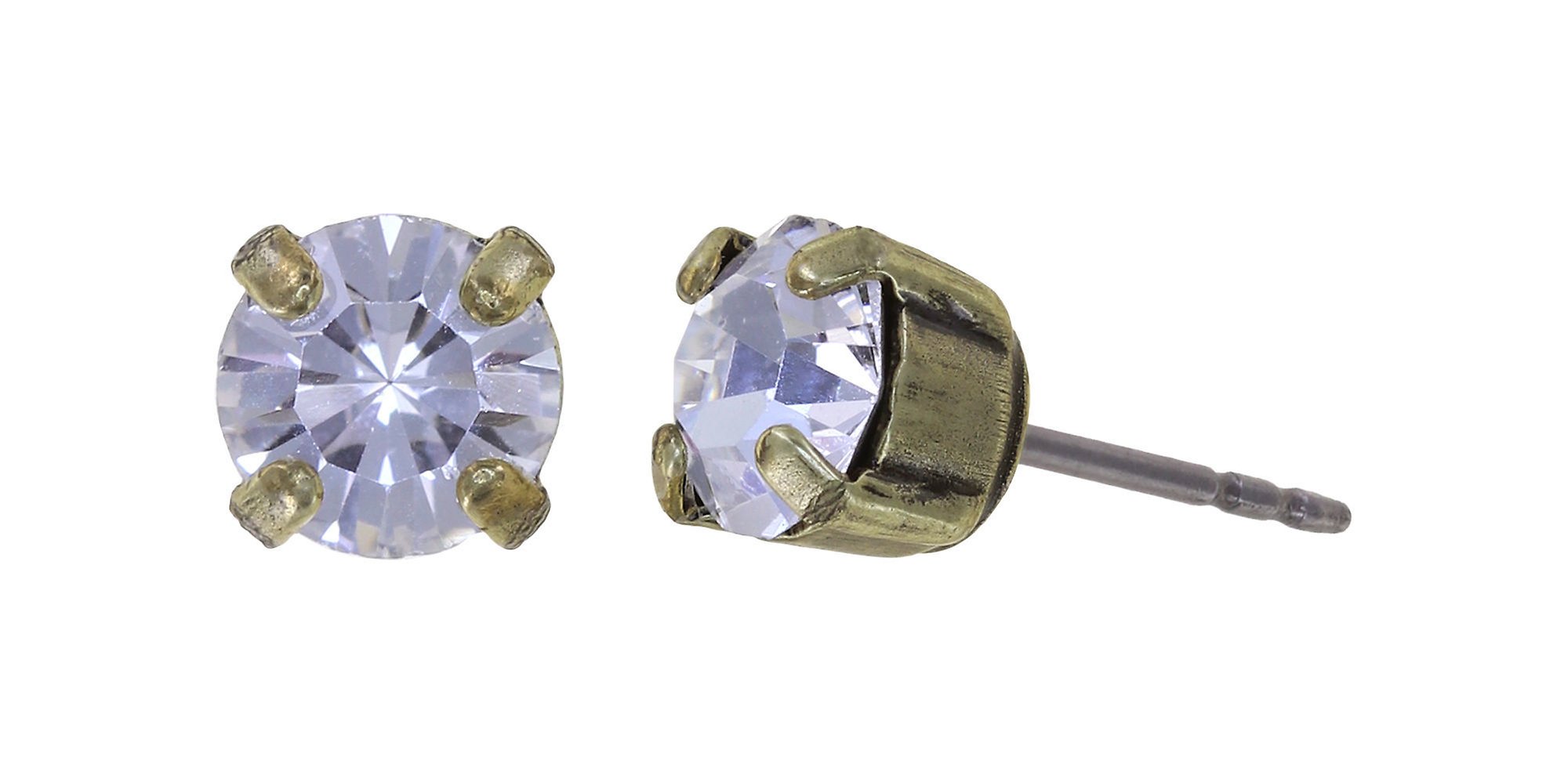 image pour Clou d'oreille Black Jack Blanc crystal SS 29
