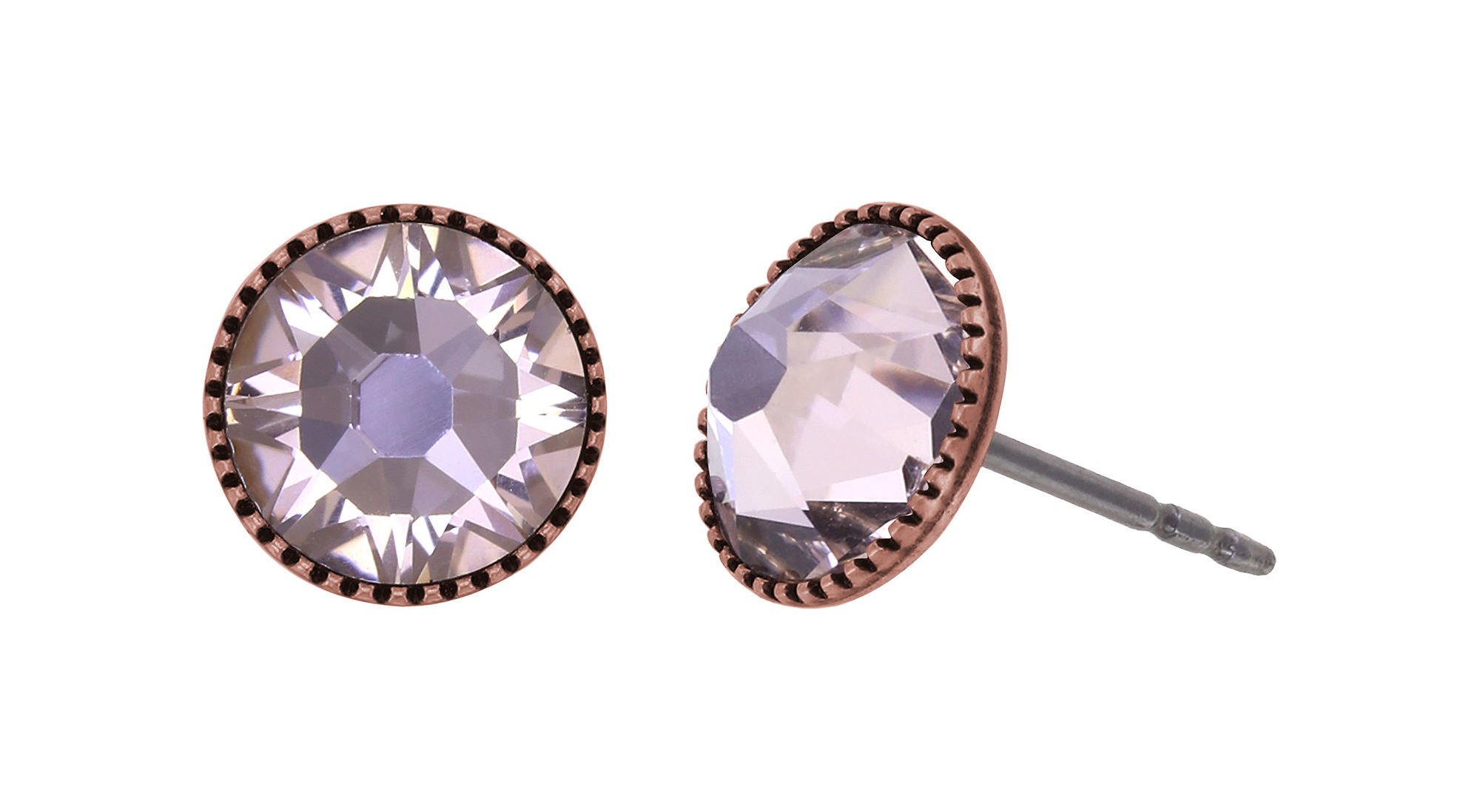 image for Earring Stud-Flat Black Jack Beige silk SS 34