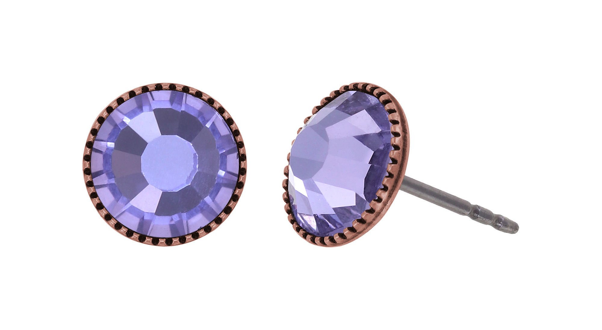 image pour Clou d'oreille plat Black Jack Lila violet SS 34