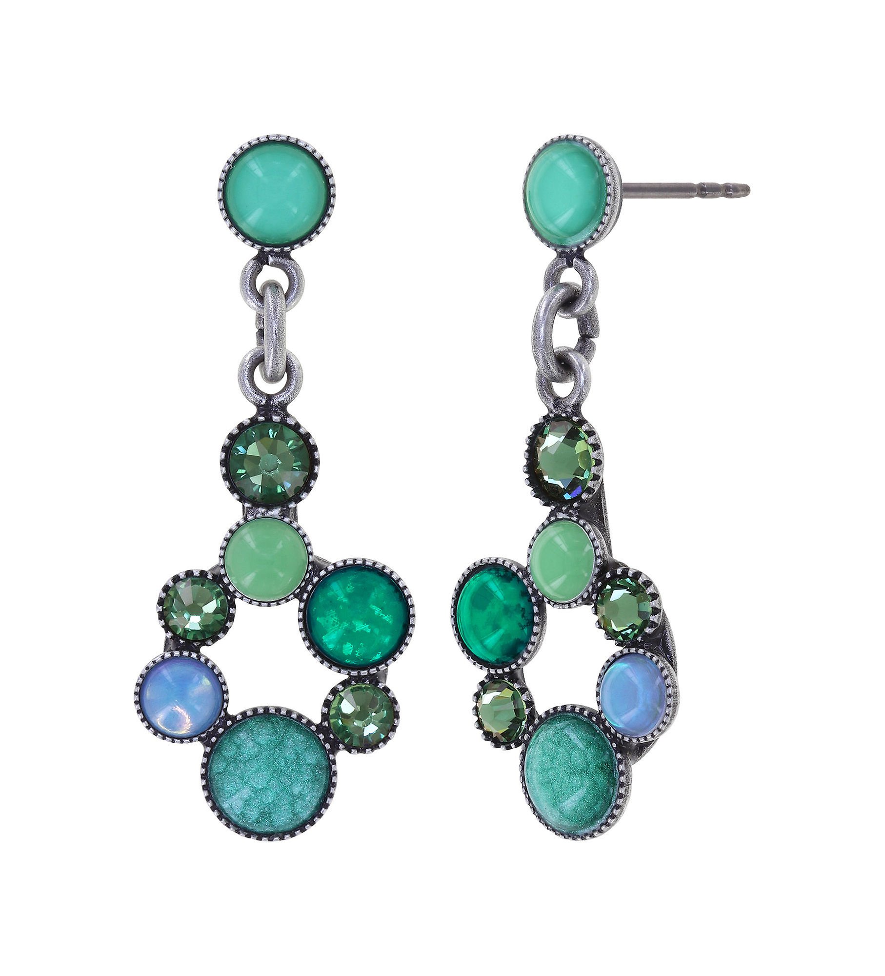 image for Earring stud dangling Shopping Drops Blue / Green  