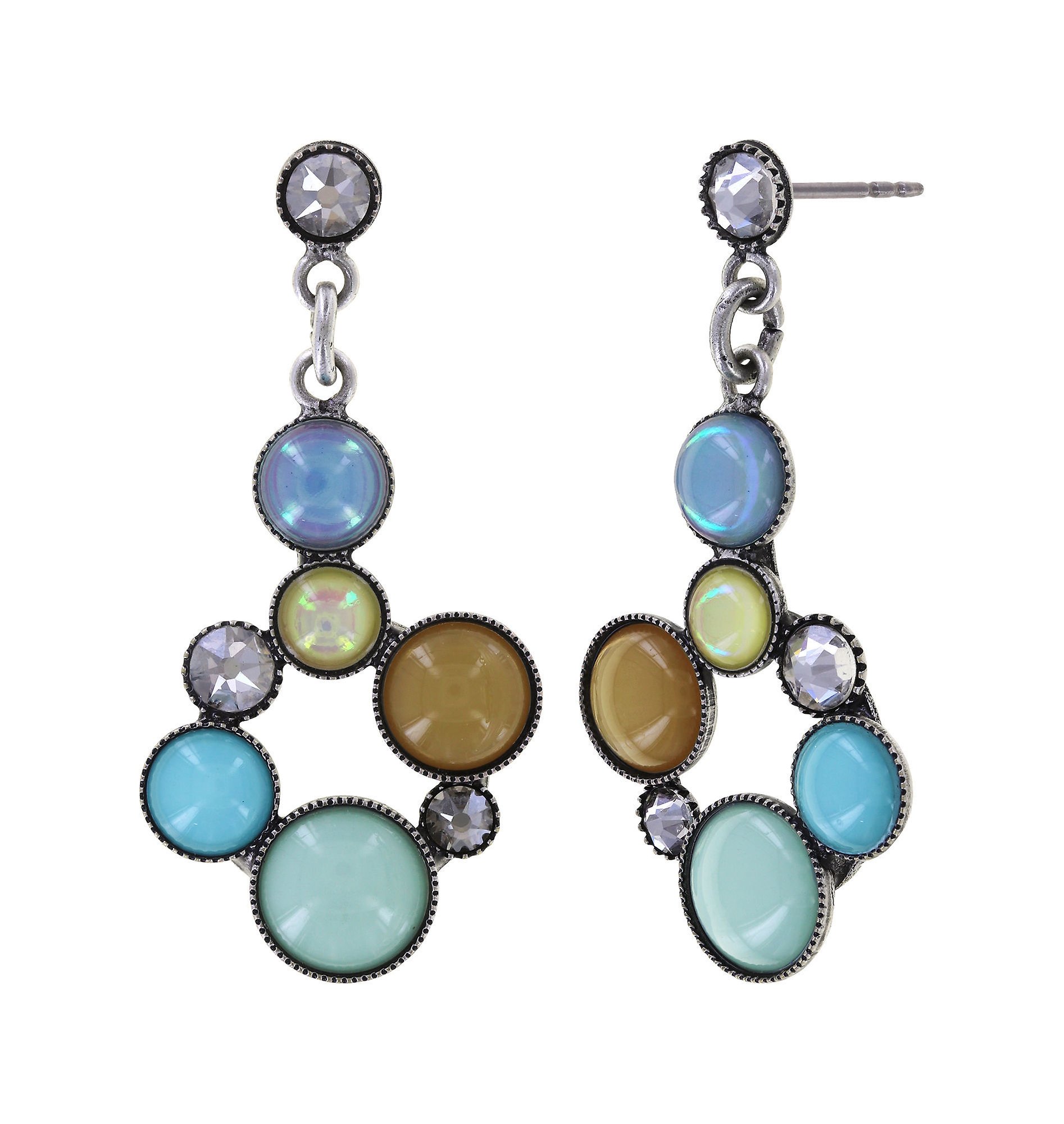 image for Earring Stud Dangling Shopping Drops Blue / Brown  