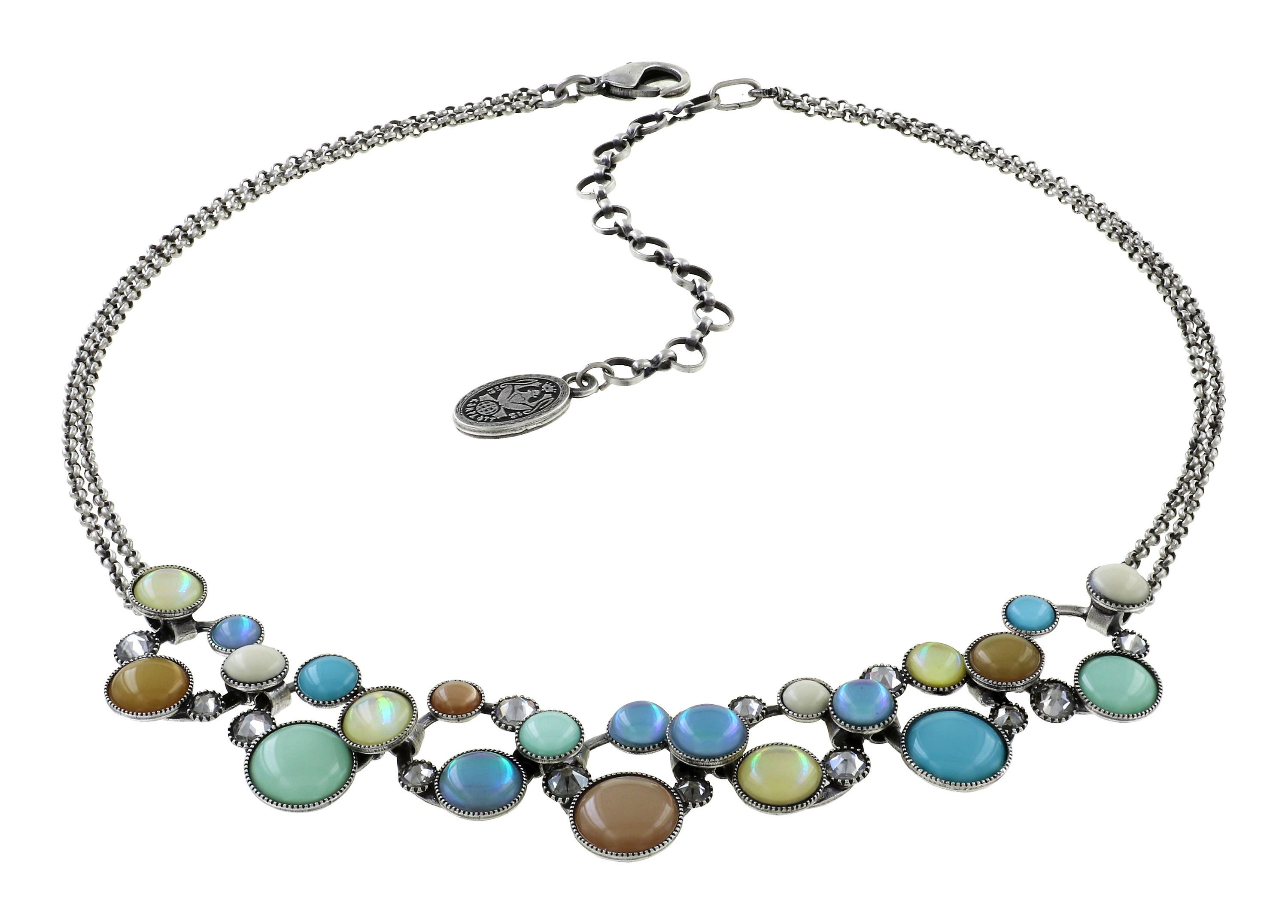 image for Necklace Shopping Drops Blue / Brown  