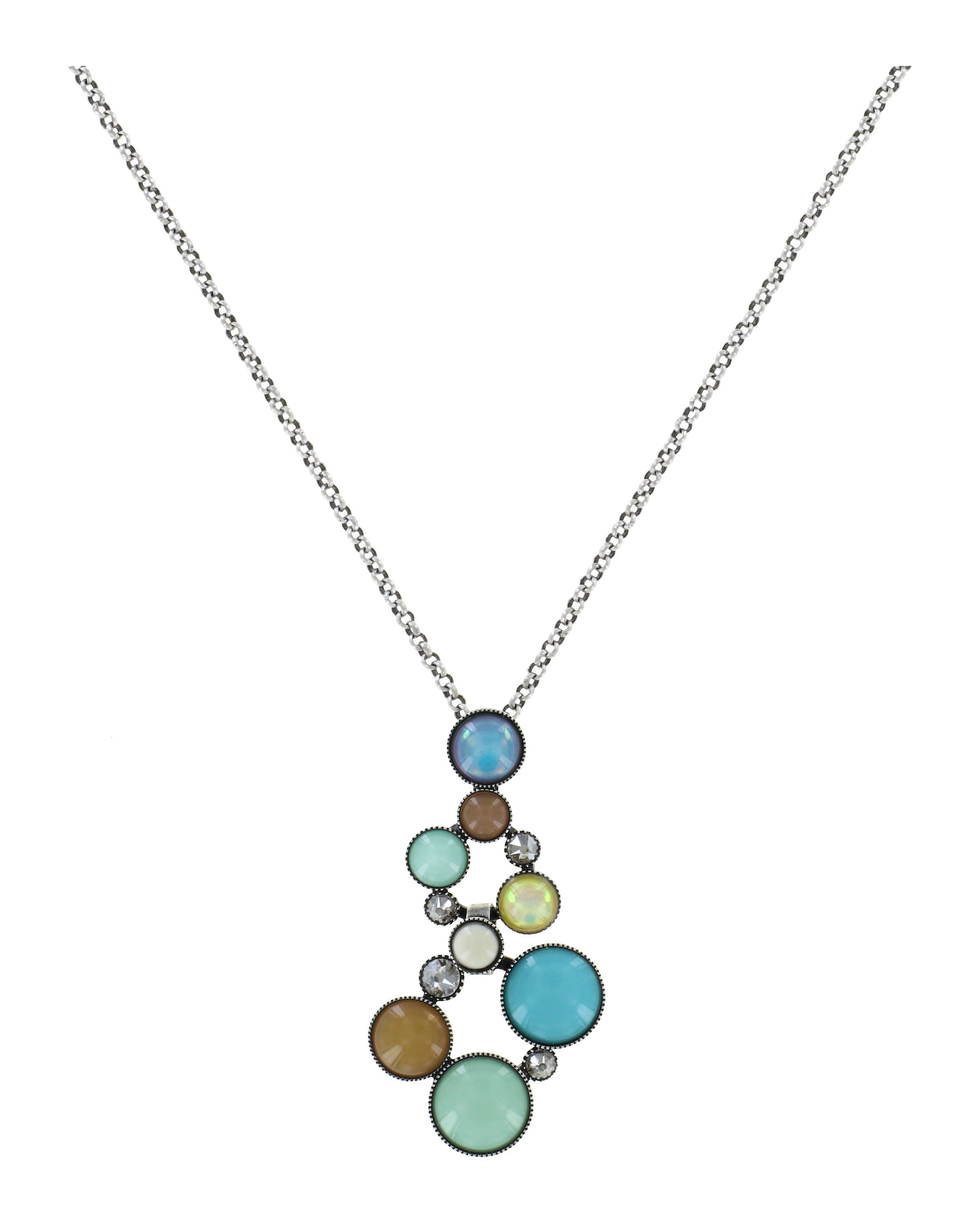 image pour Collier pendant Shopping Drops Bleu / Marron  