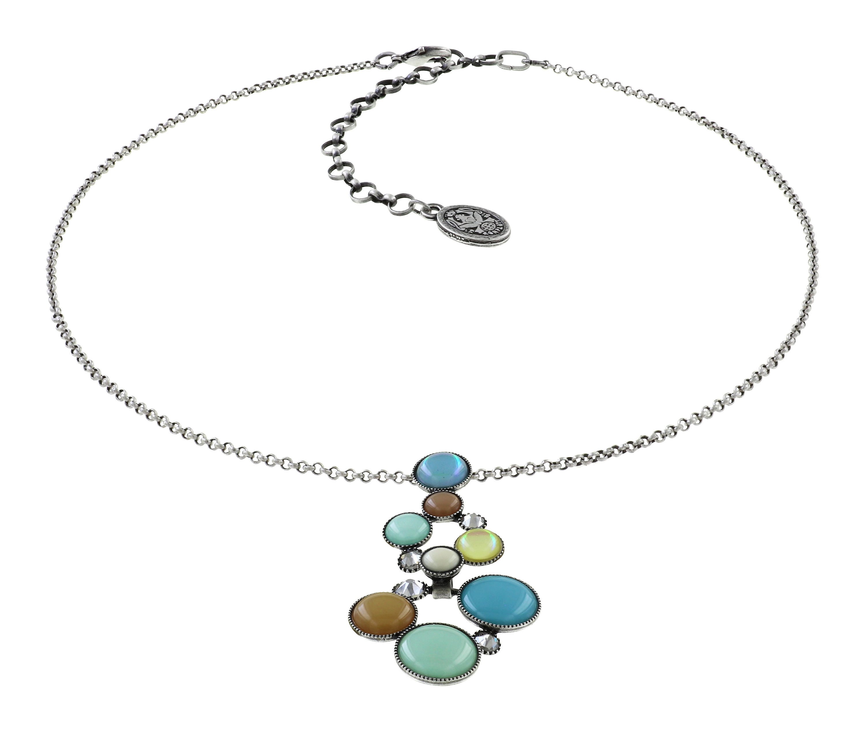 image pour Collier pendant Shopping Drops Bleu / Marron  