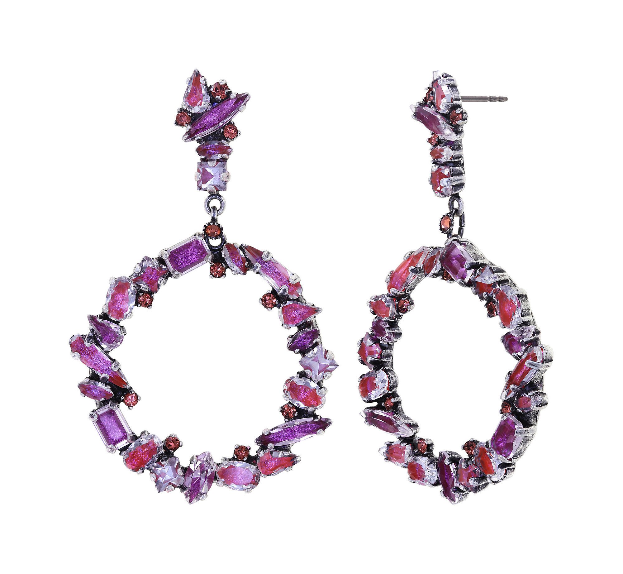 image for Earring Stud Dangling Abegail Pink  