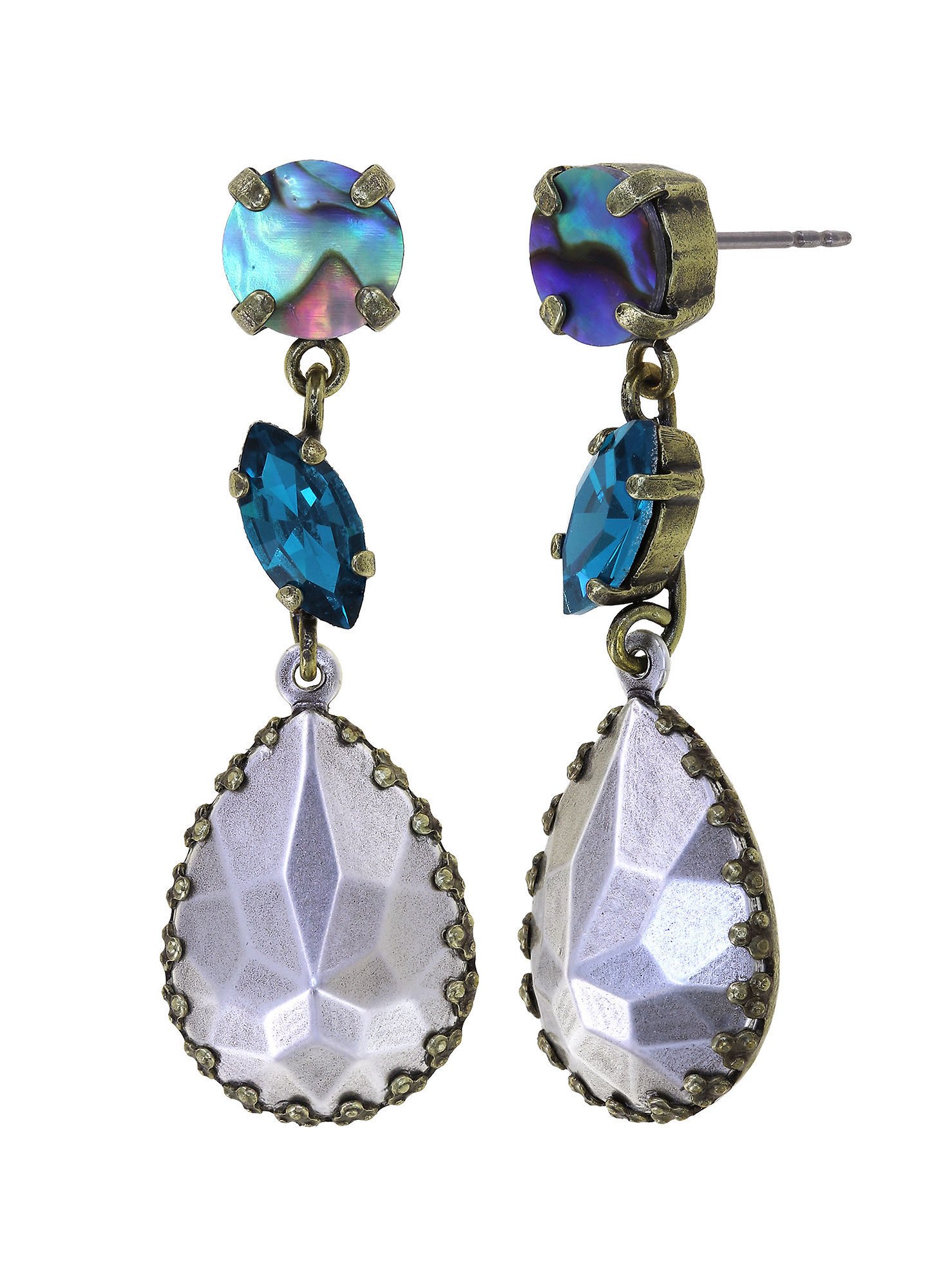 image for Earring Stud Dangling Sea Breeze Blue / Green  