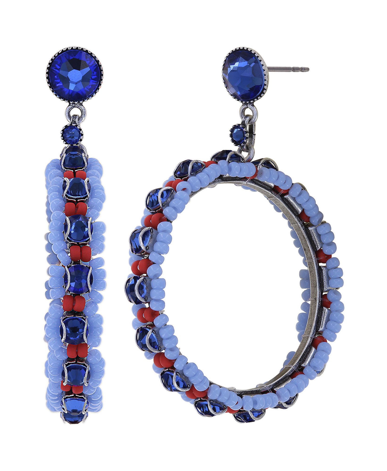 image pour Clou d'oreille pendant Festival de Luxe Bleu / Rouge  
